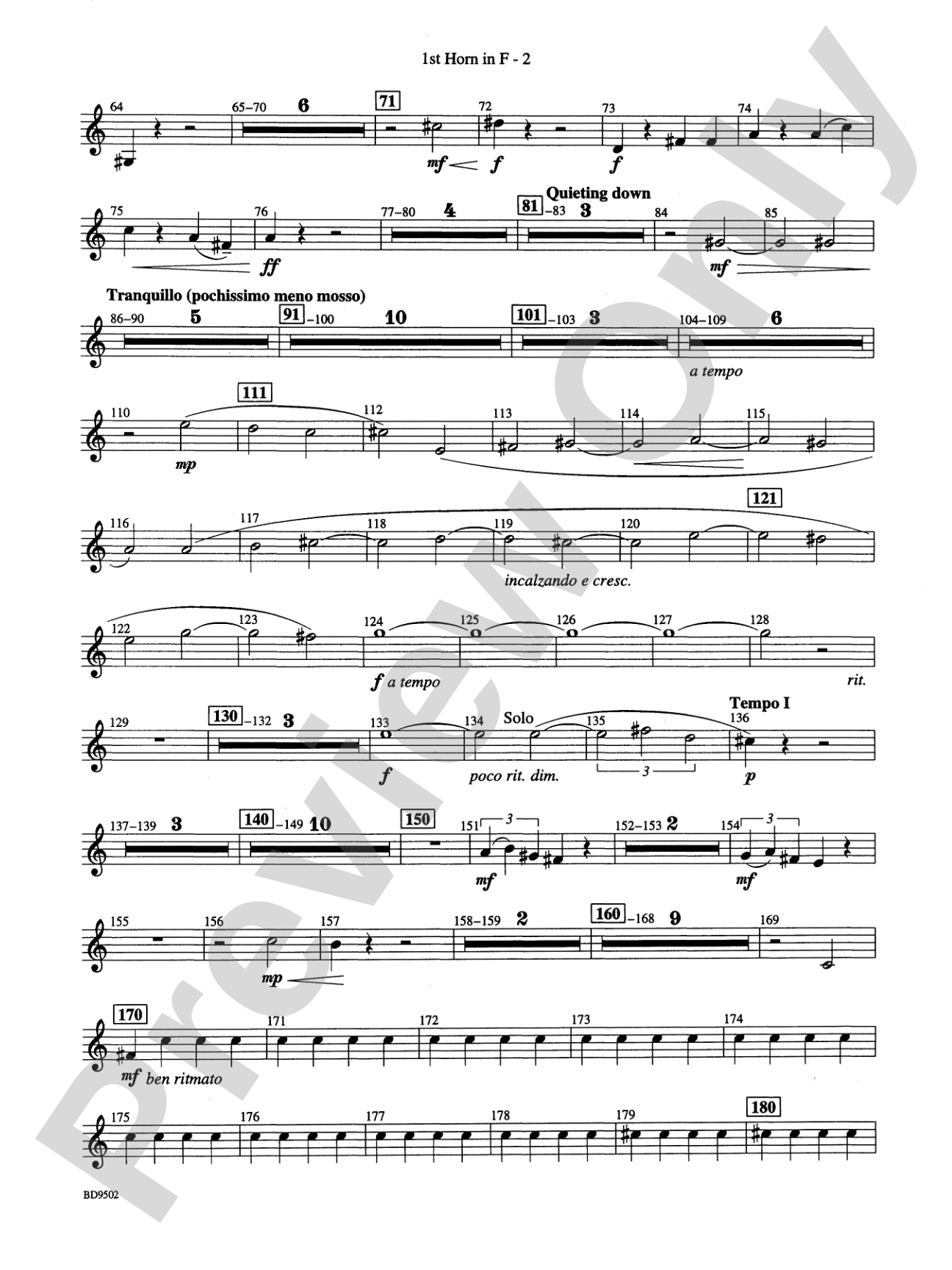 Symphony No. 3 for Band: 1st F Horn