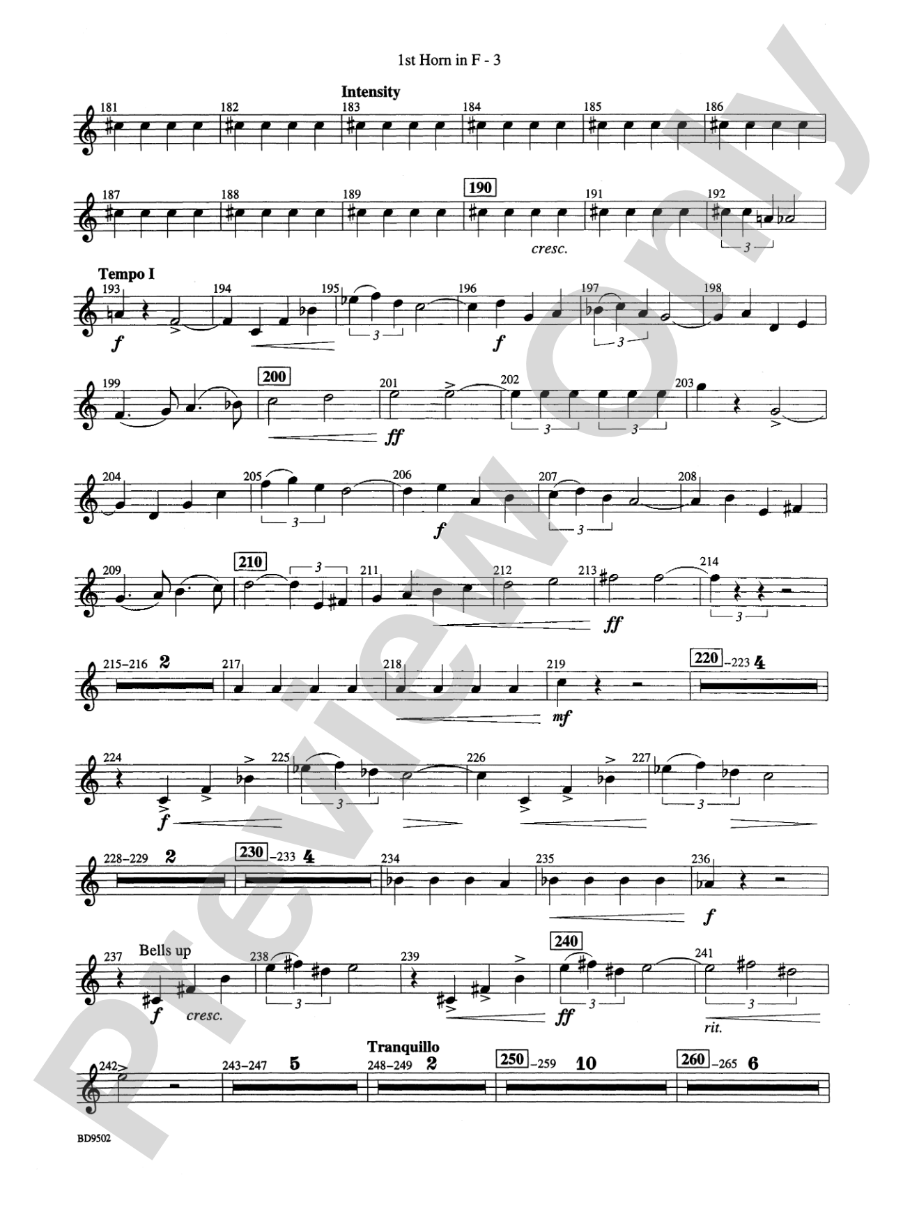 Symphony No. 3 for Band: 1st F Horn