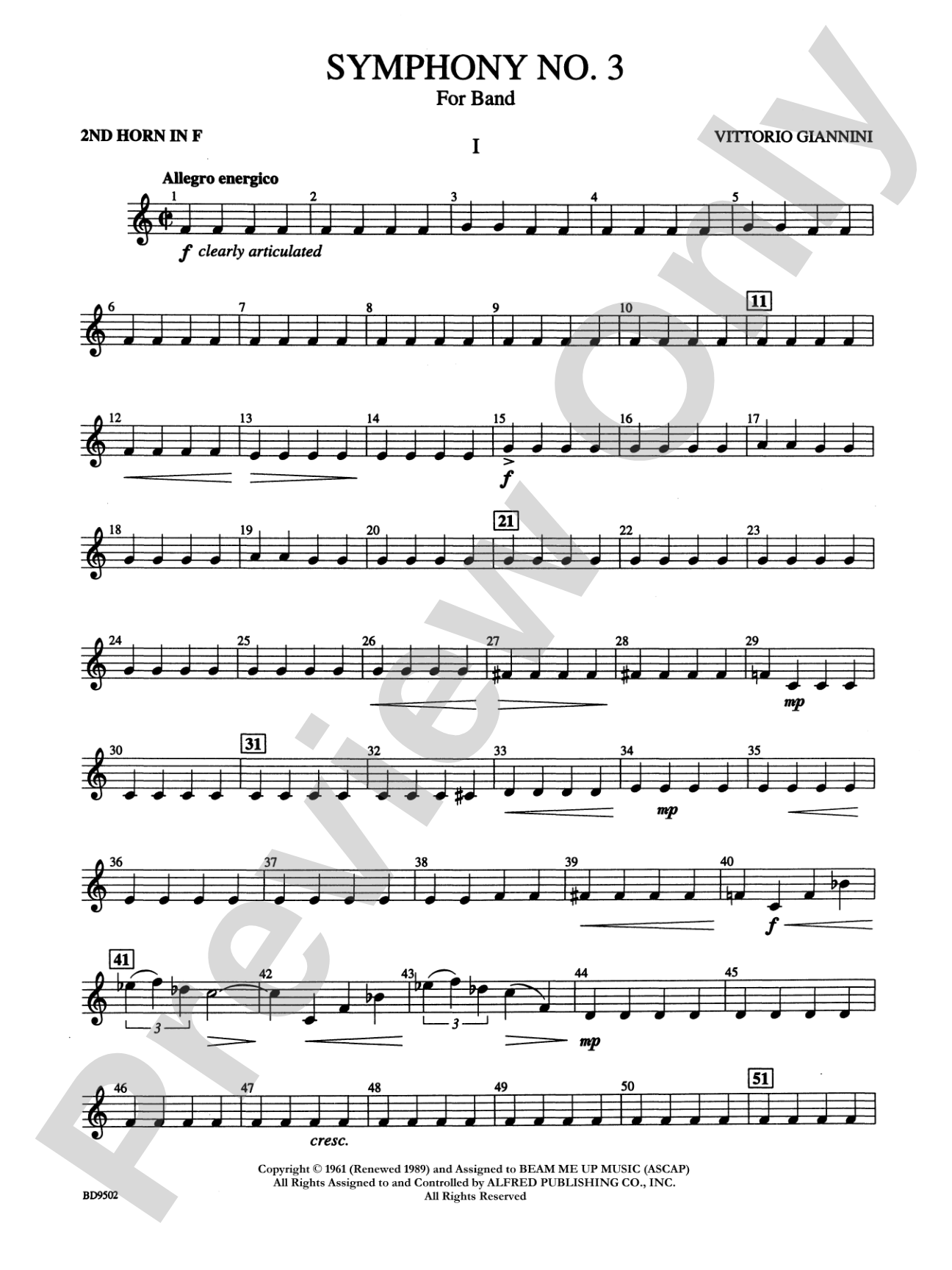 Symphony No. 3 for Band: 2nd F Horn