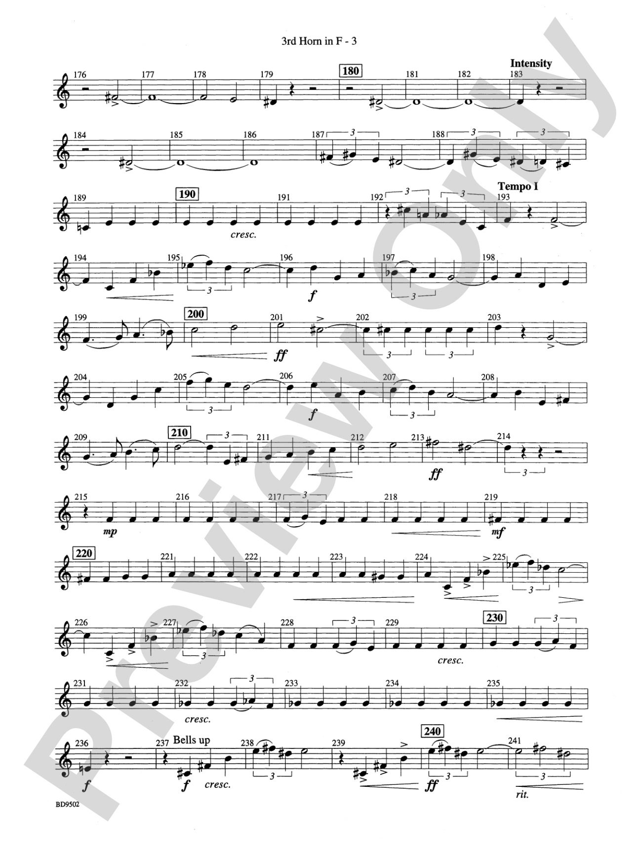 Symphony No. 3 for Band: 3rd F Horn