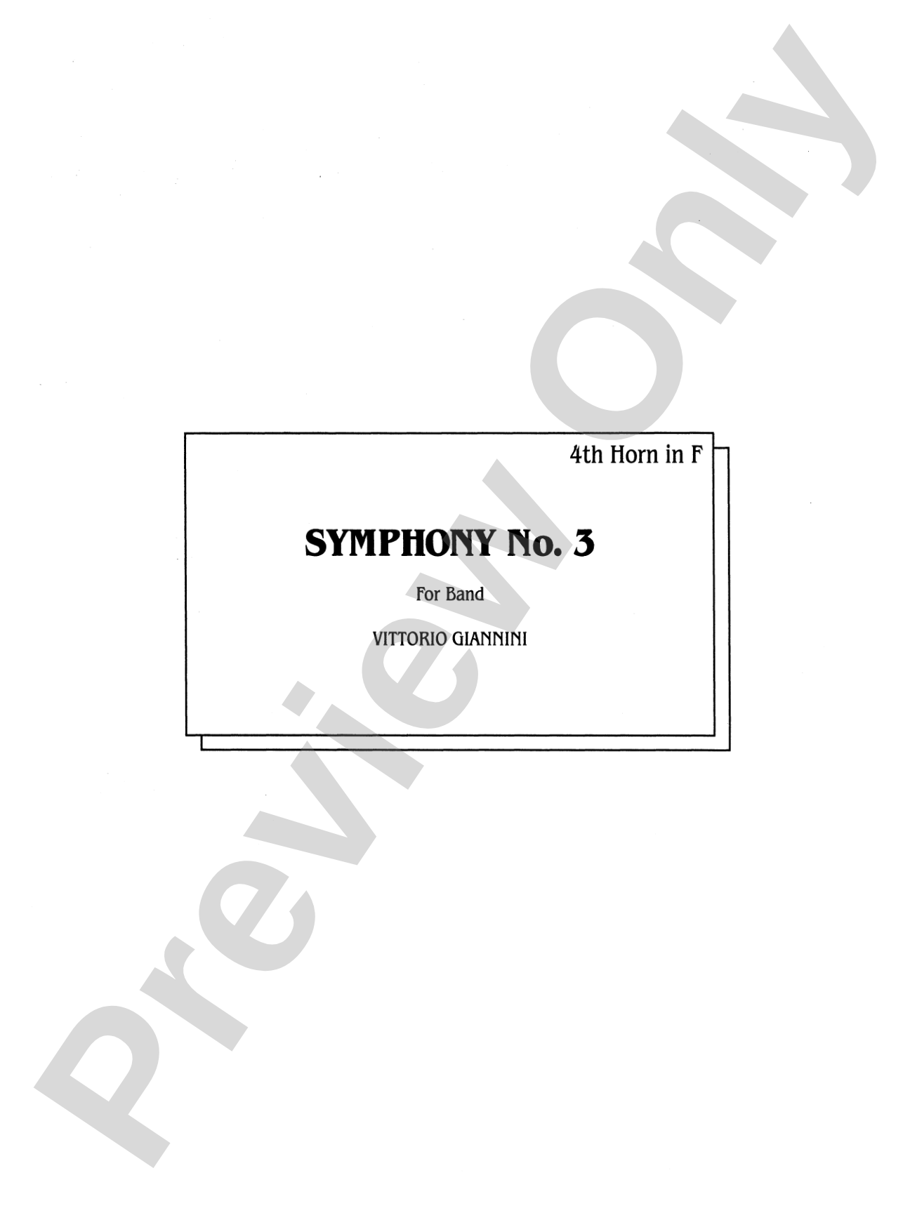 Symphony No. 3 for Band: 4th F Horn