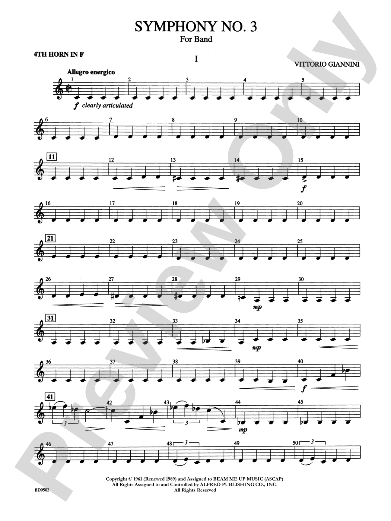 Symphony No. 3 for Band: 4th F Horn