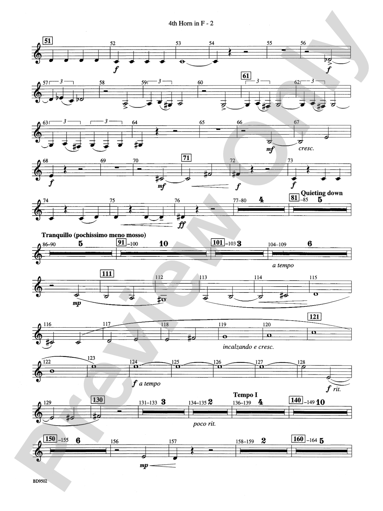 Symphony No. 3 for Band: 4th F Horn