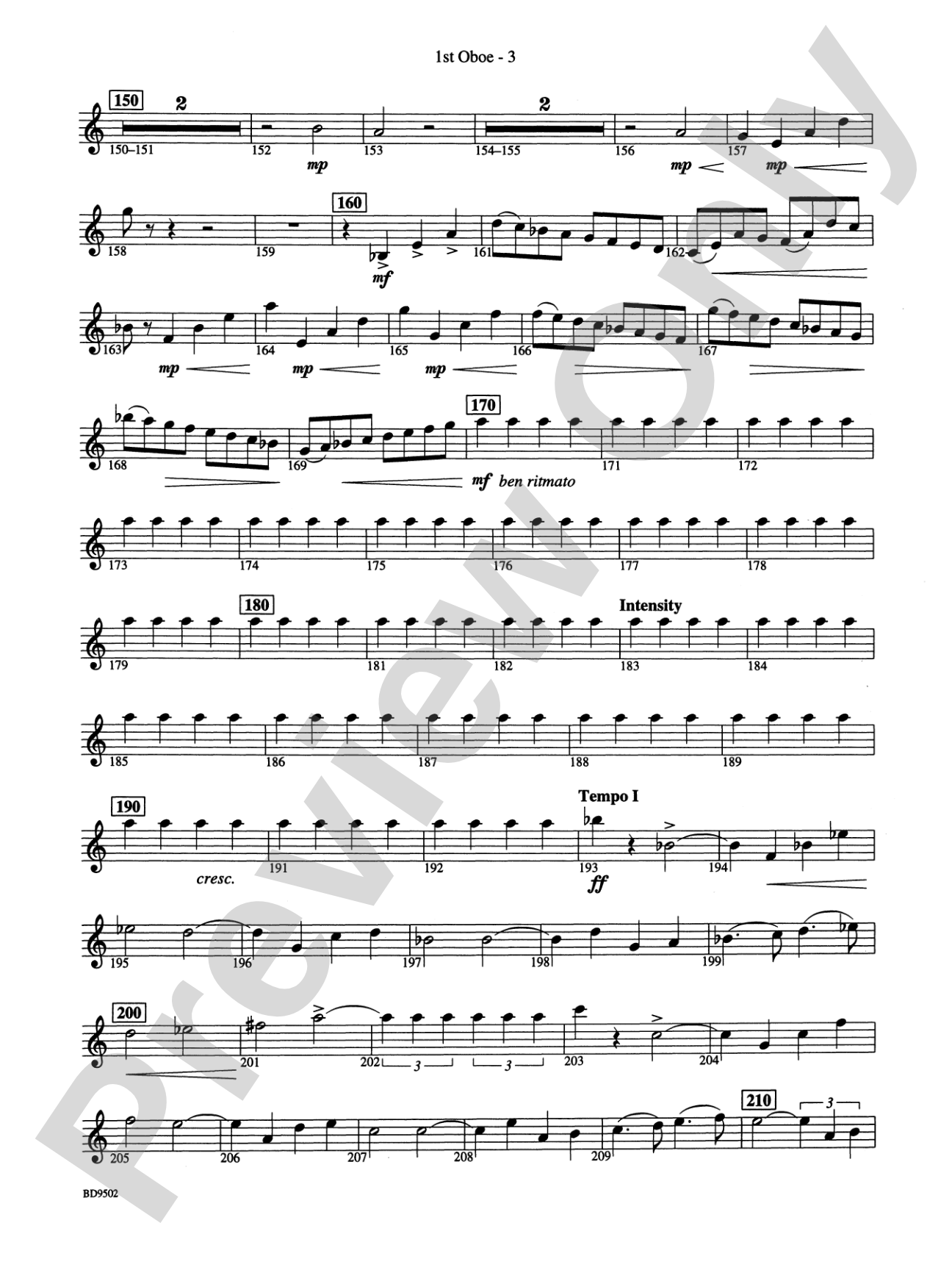 Symphony No. 3 for Band: Oboe