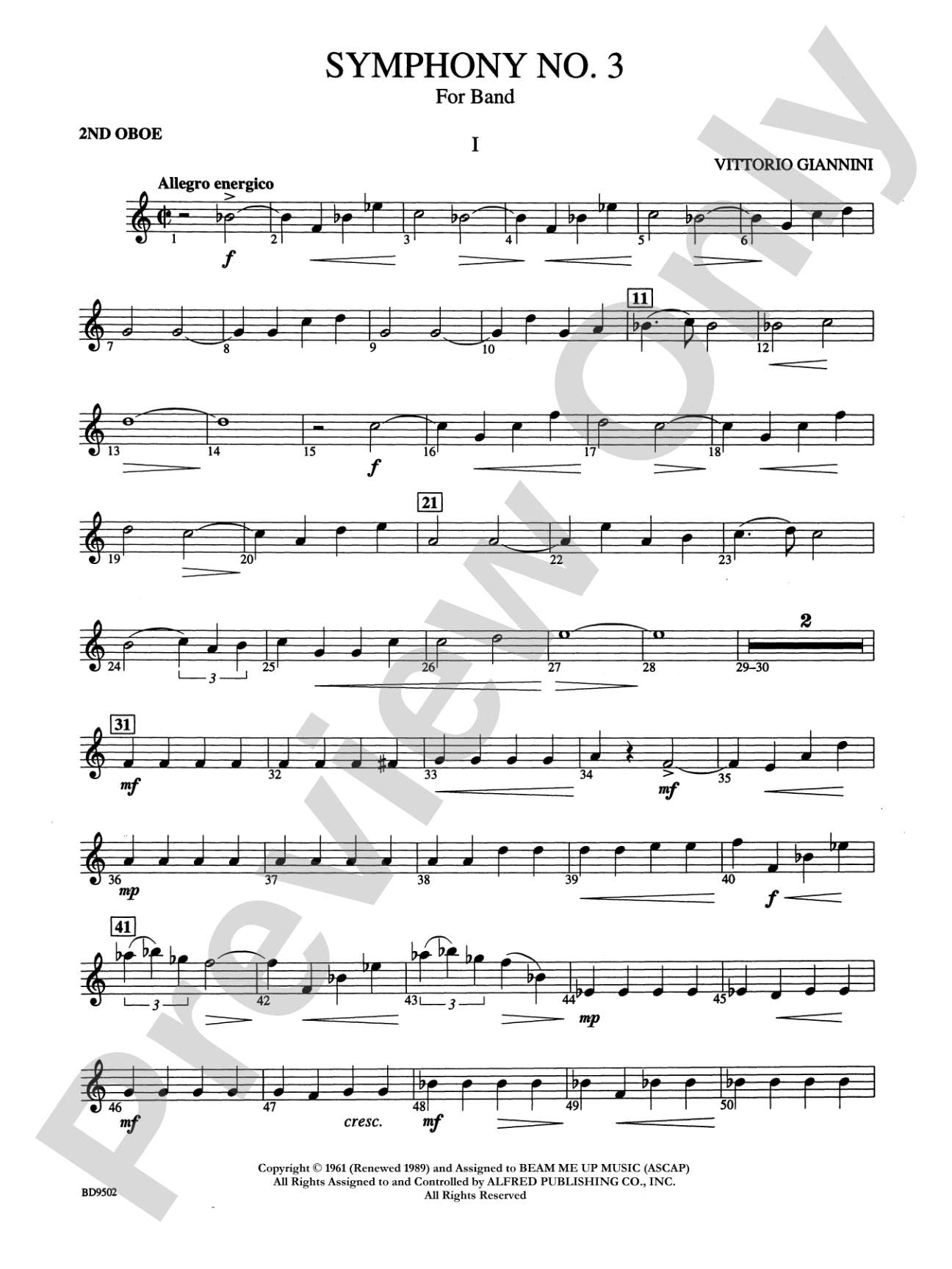 Symphony No. 3 for Band: 2nd Oboe