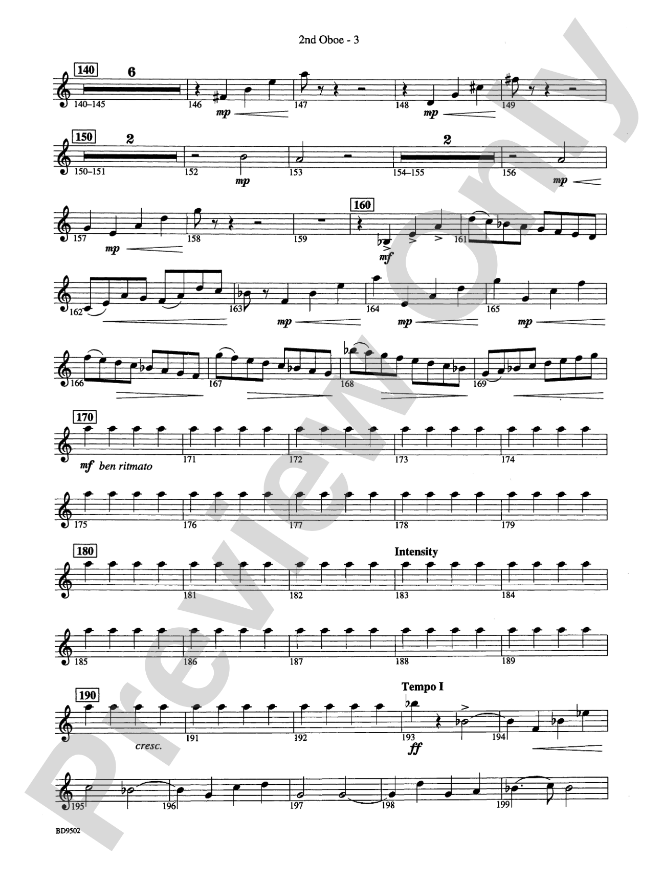 Symphony No. 3 for Band: 2nd Oboe