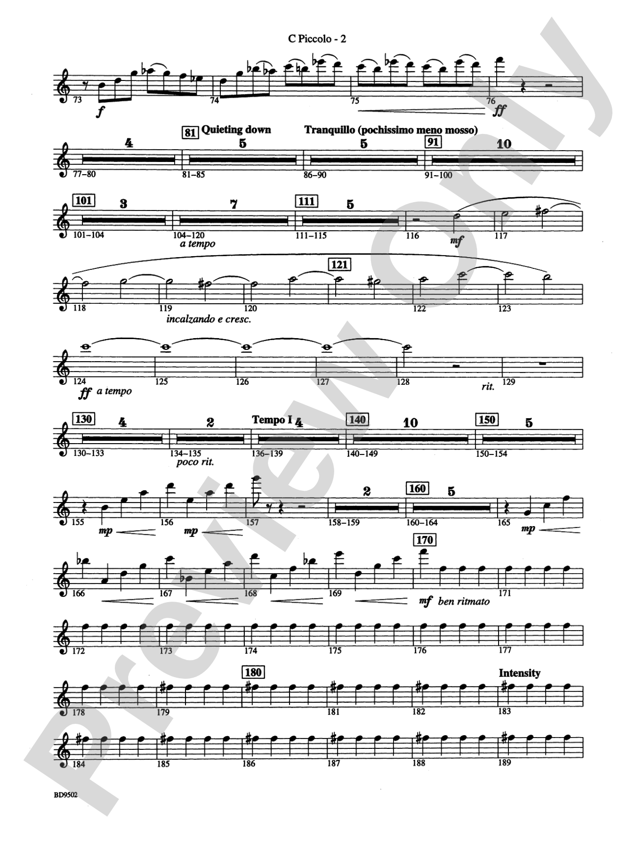 Symphony No. 3 for Band: Piccolo