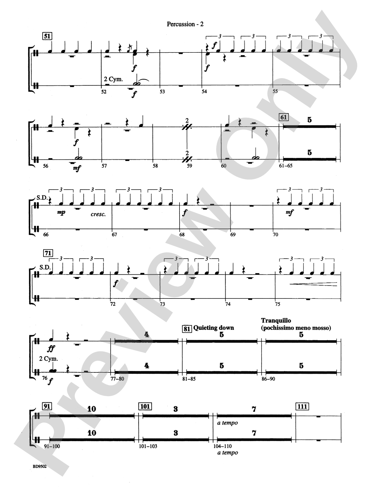 Symphony No. 3 for Band: 1st Percussion