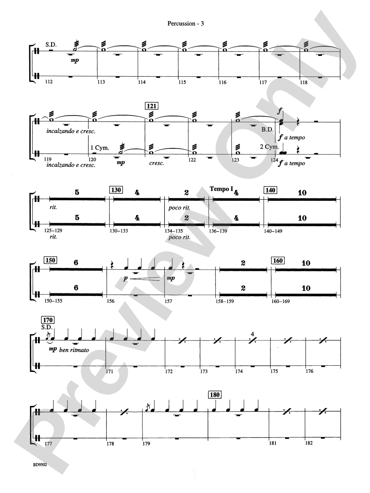 Symphony No. 3 for Band: 1st Percussion