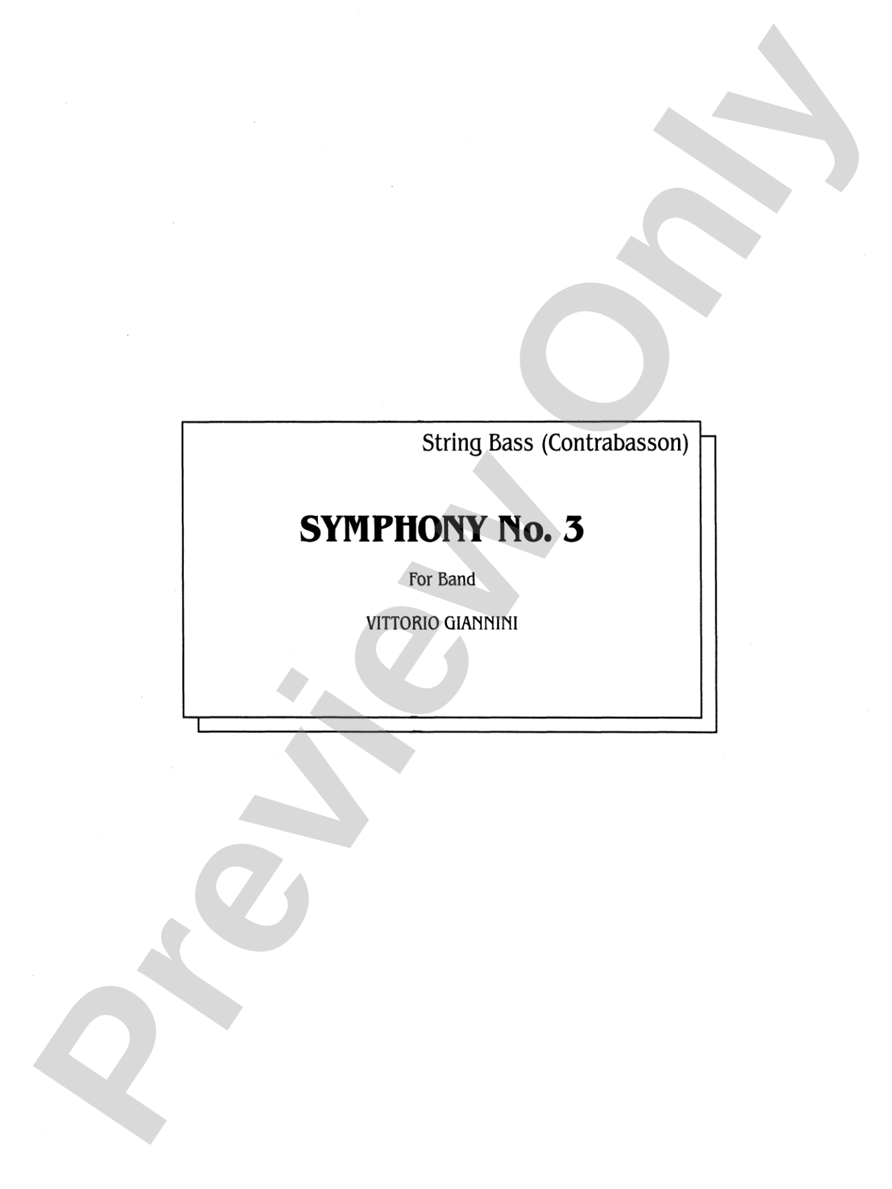 Symphony No. 3 for Band: String Bass