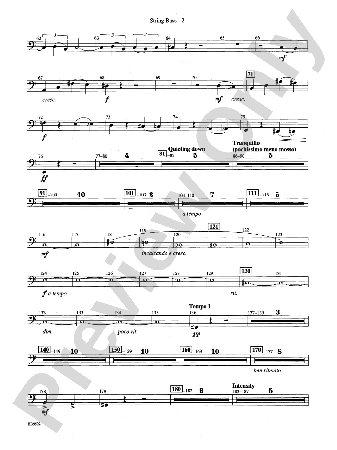 Symphony No. 3 for Band: String Bass