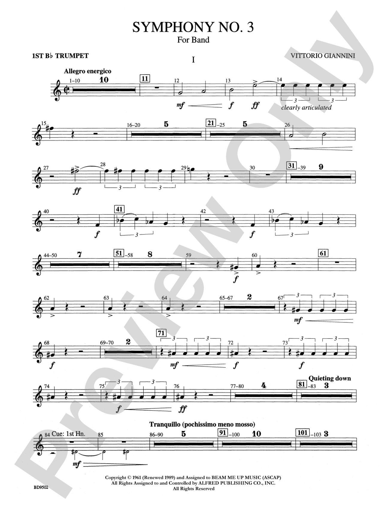 Symphony No. 3 for Band: 1st B-flat Trumpet
