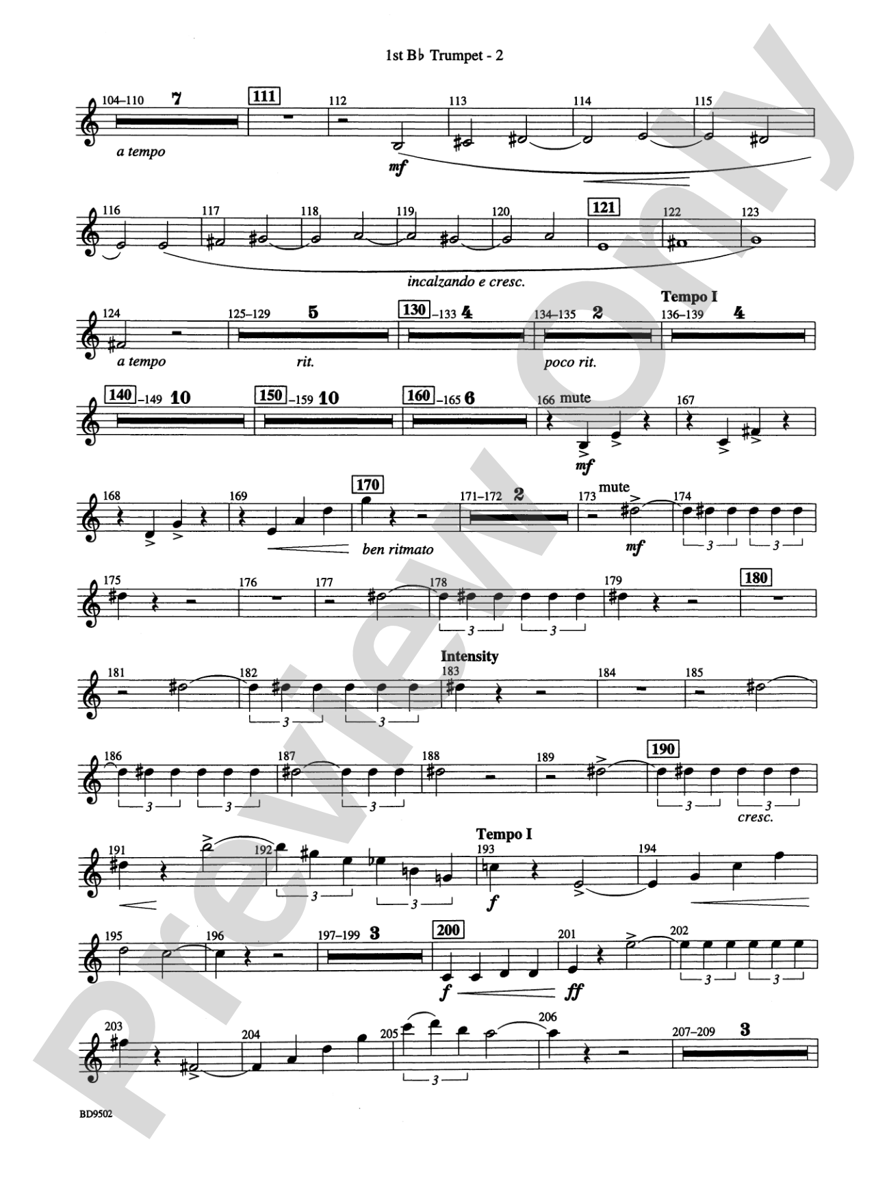 Symphony No. 3 for Band: 1st B-flat Trumpet