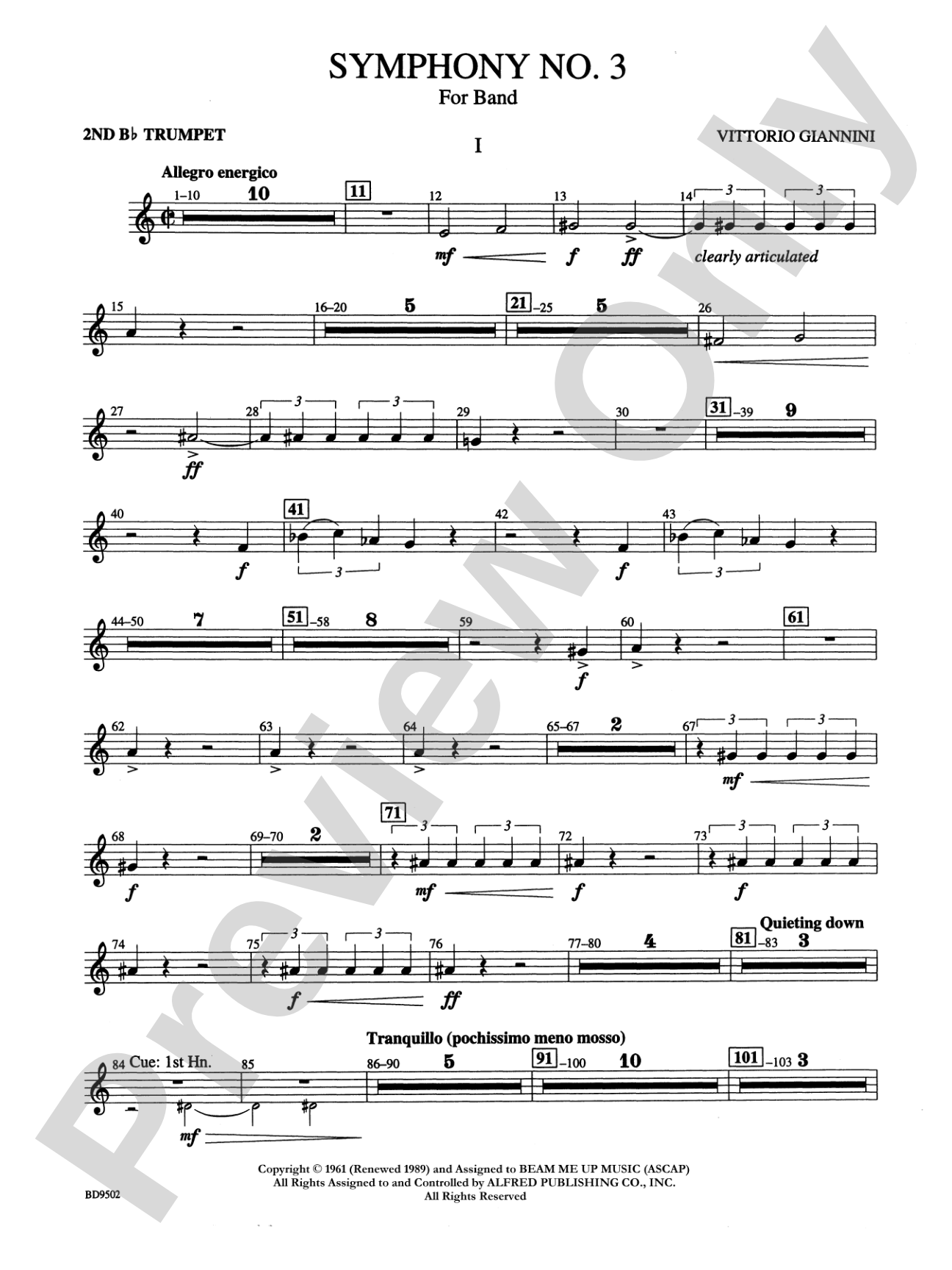 Symphony No. 3 for Band: 2nd B-flat Trumpet