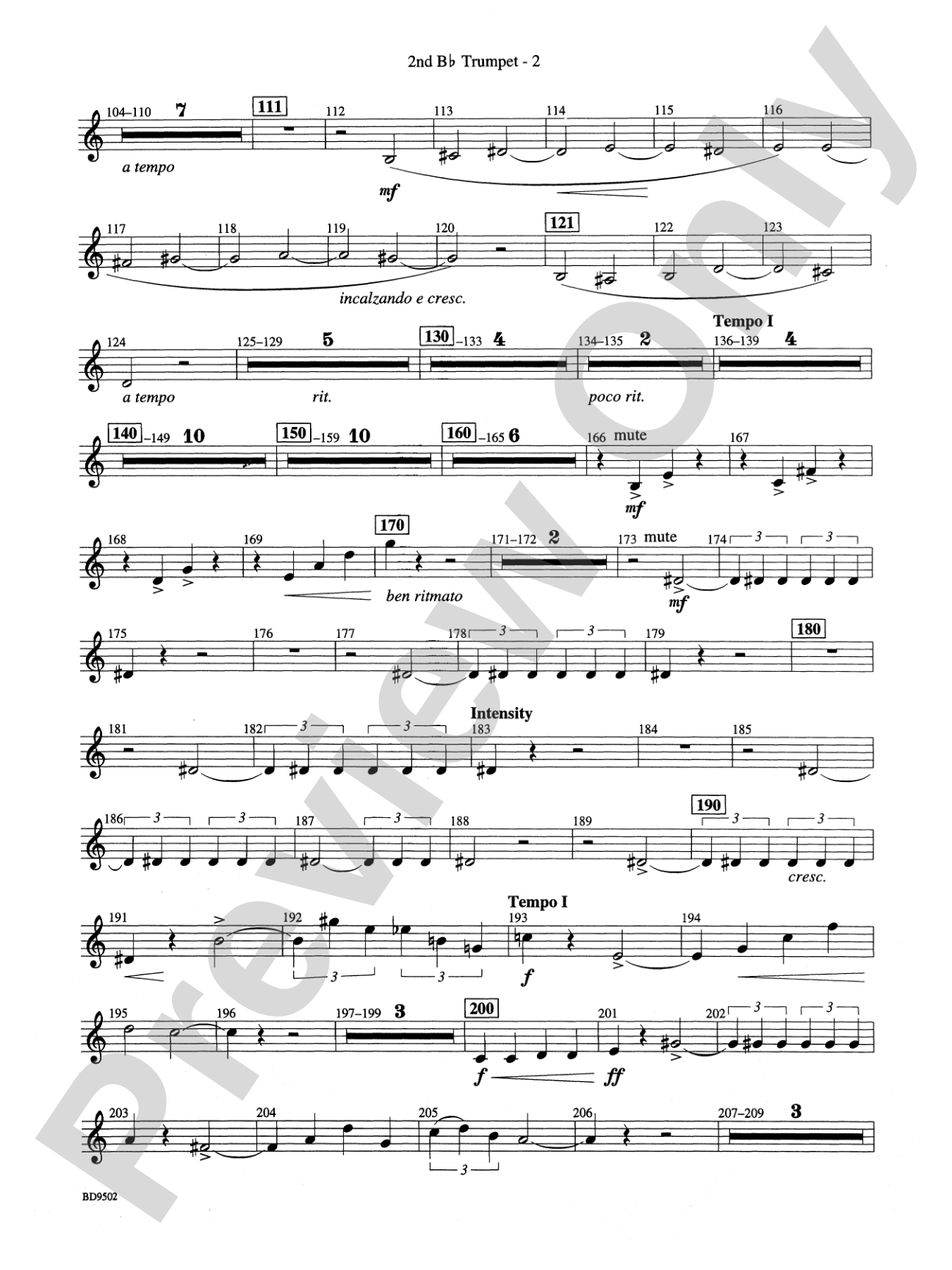 Symphony No. 3 for Band: 2nd B-flat Trumpet
