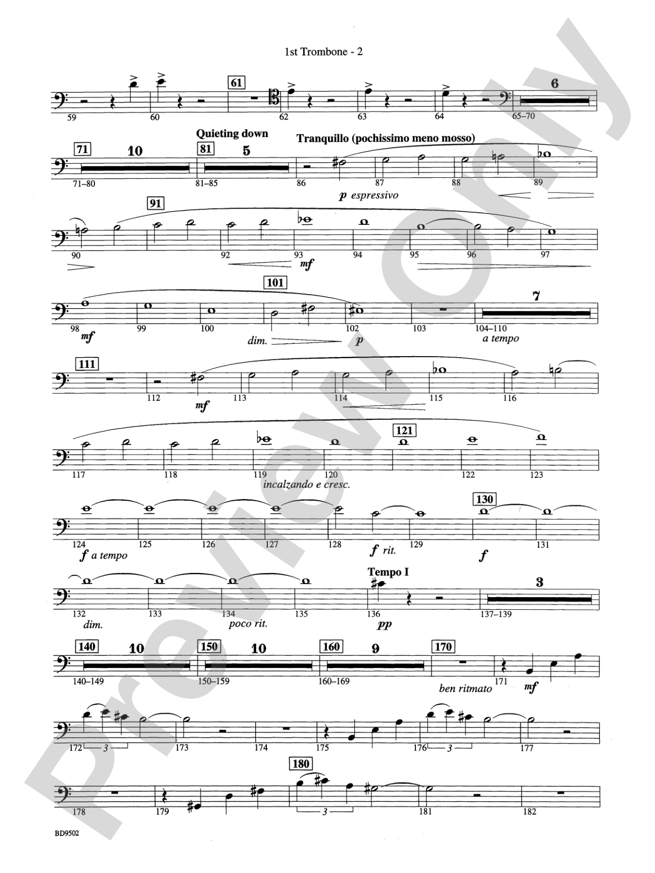 Symphony No. 3 for Band: 1st Trombone