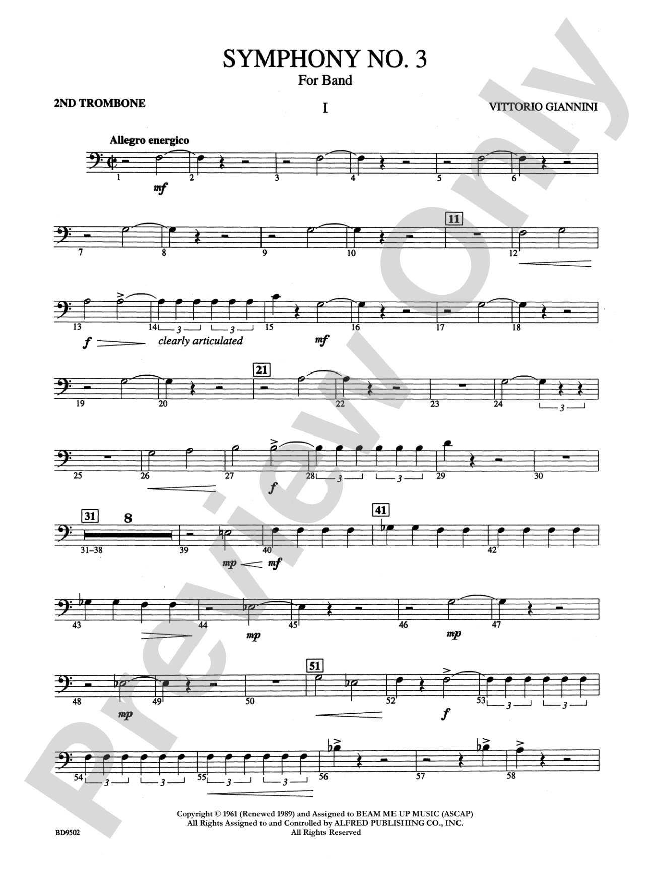 Symphony No. 3 for Band: 2nd Trombone
