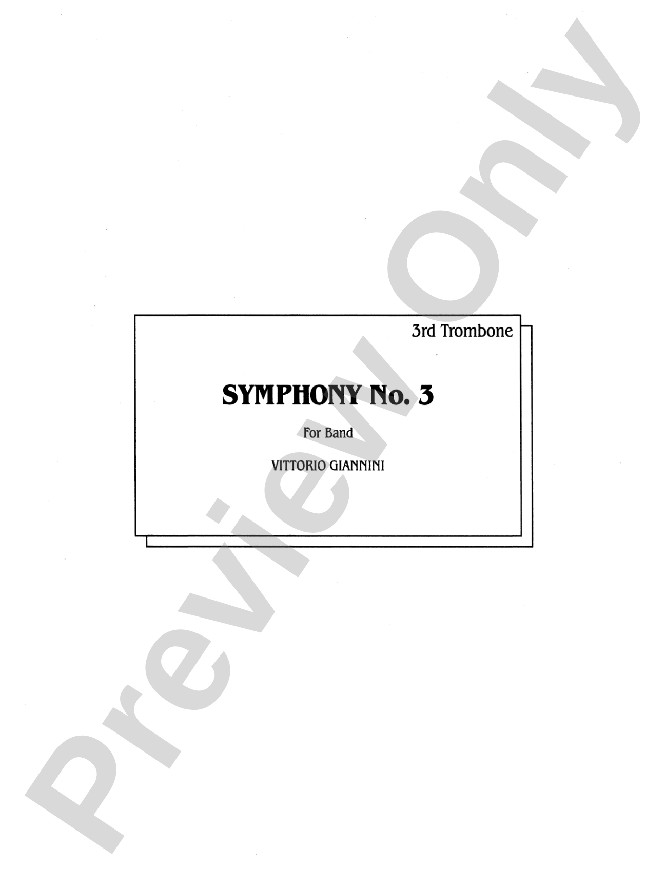 Symphony No. 3 for Band: 3rd Trombone