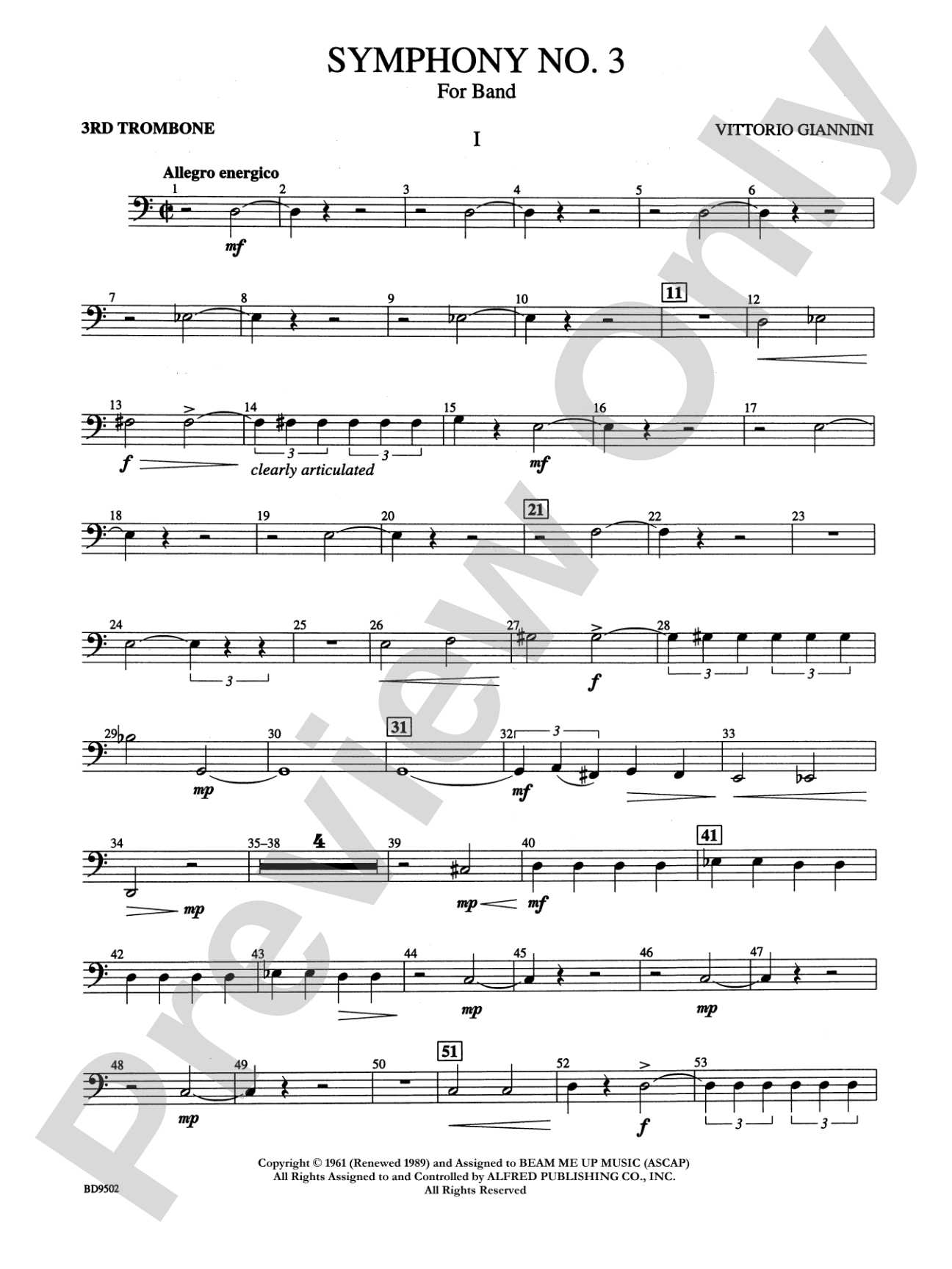 Symphony No. 3 for Band: 3rd Trombone