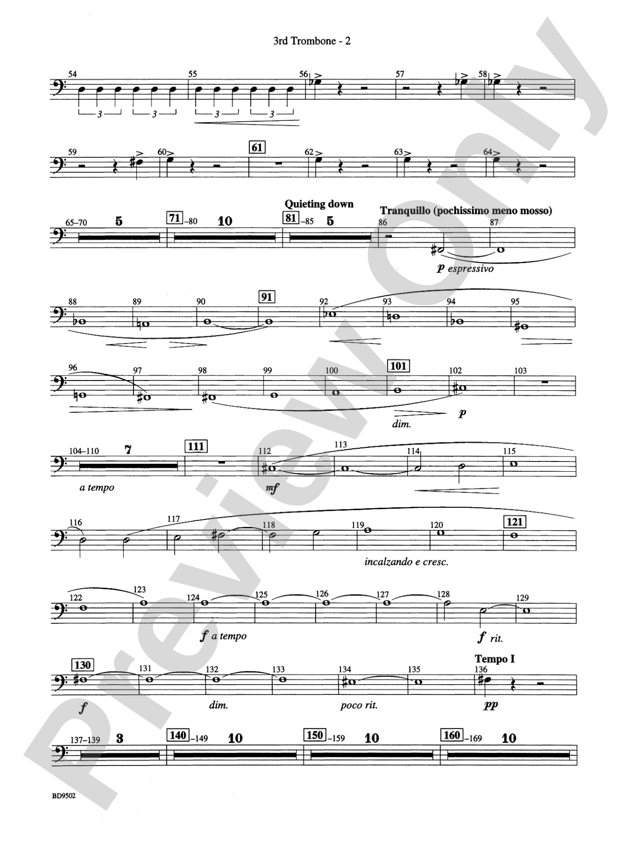 Symphony No. 3 for Band: 3rd Trombone