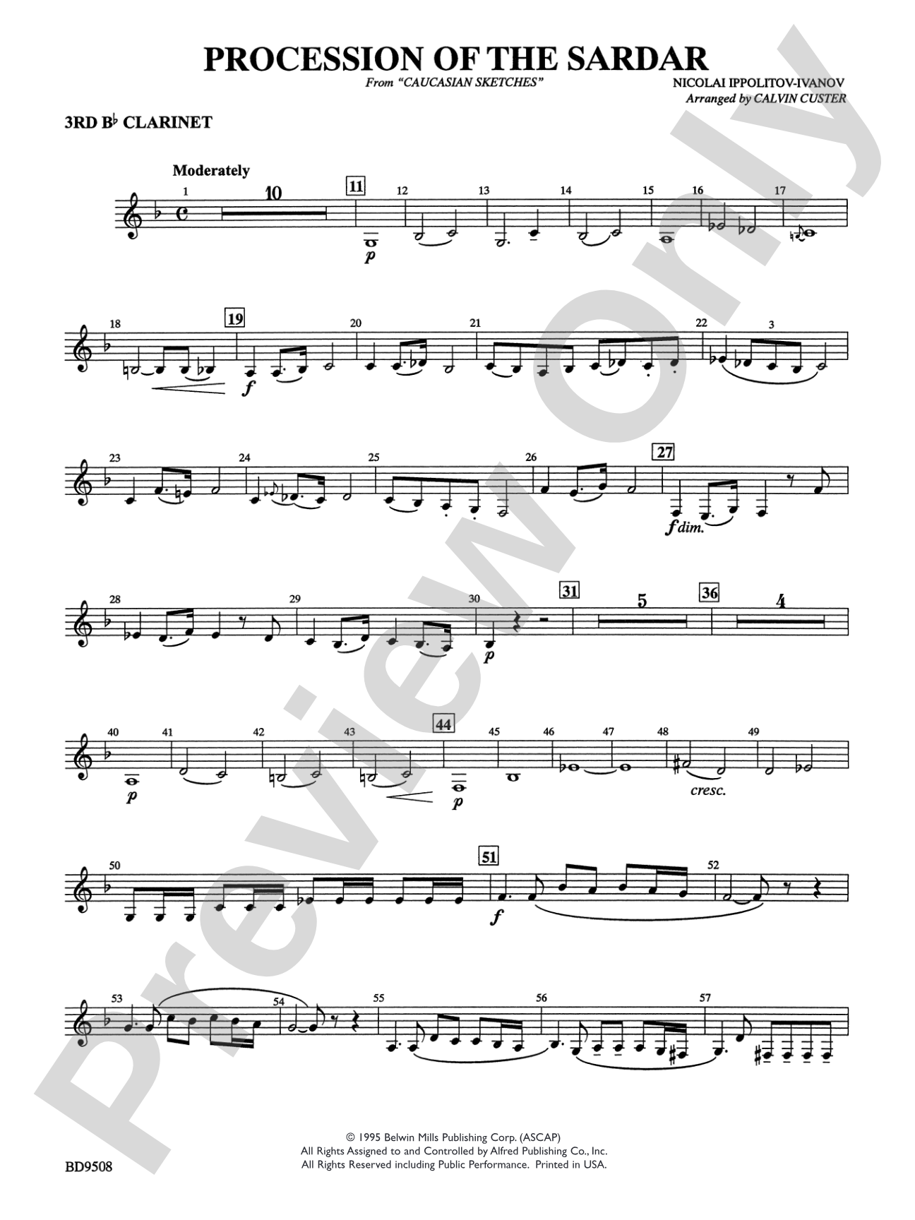 Procession of the Sardar (from Caucasian Sketches): 3rd B-flat Clarinet