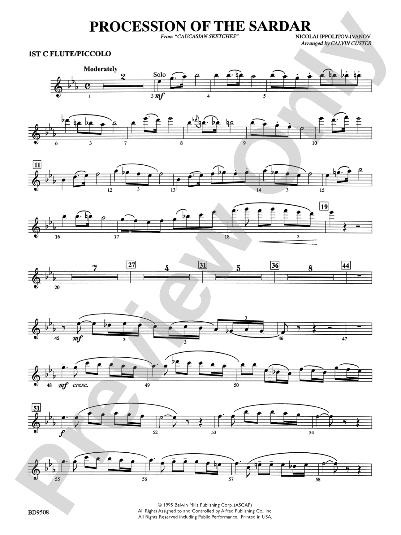 Procession of the Sardar (from Caucasian Sketches): Flute