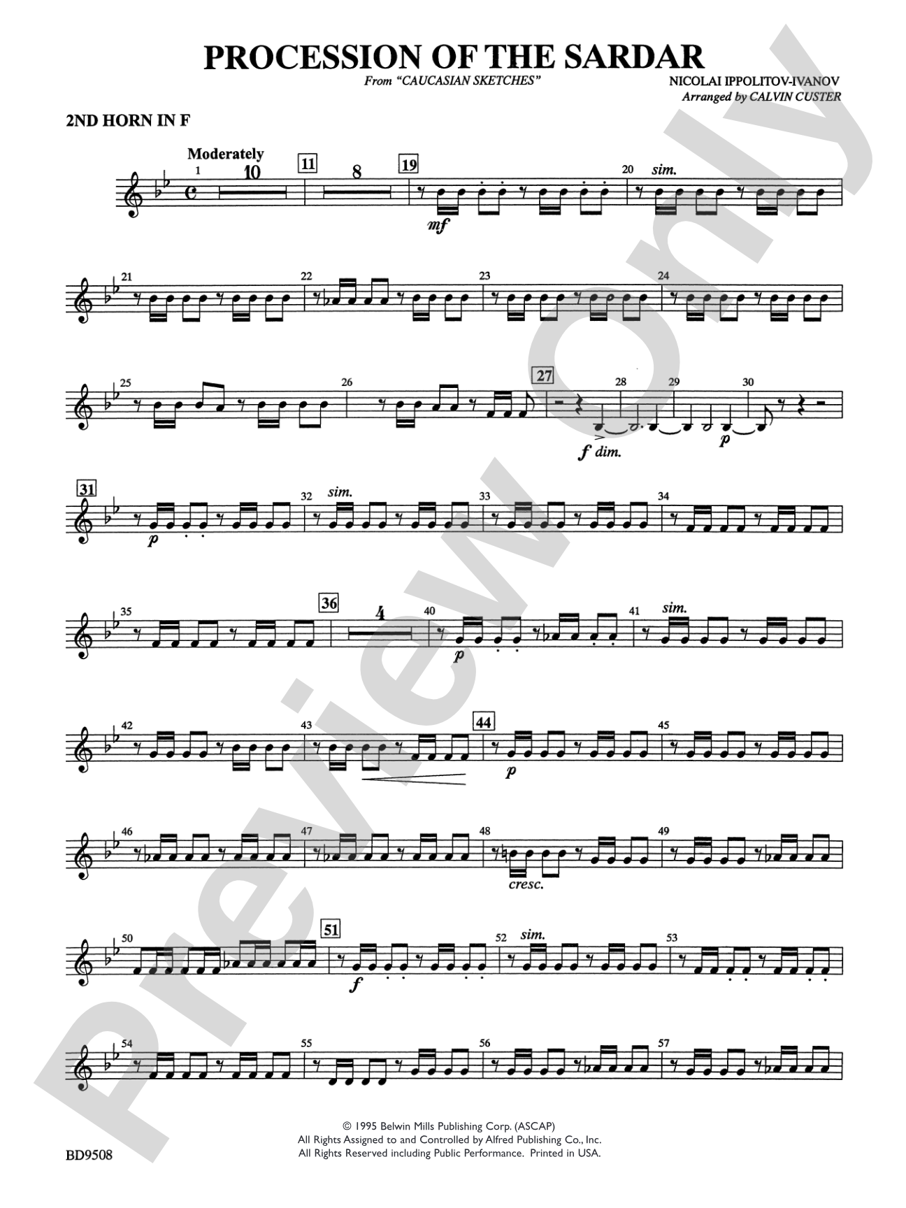 Procession of the Sardar (from Caucasian Sketches): 2nd F Horn