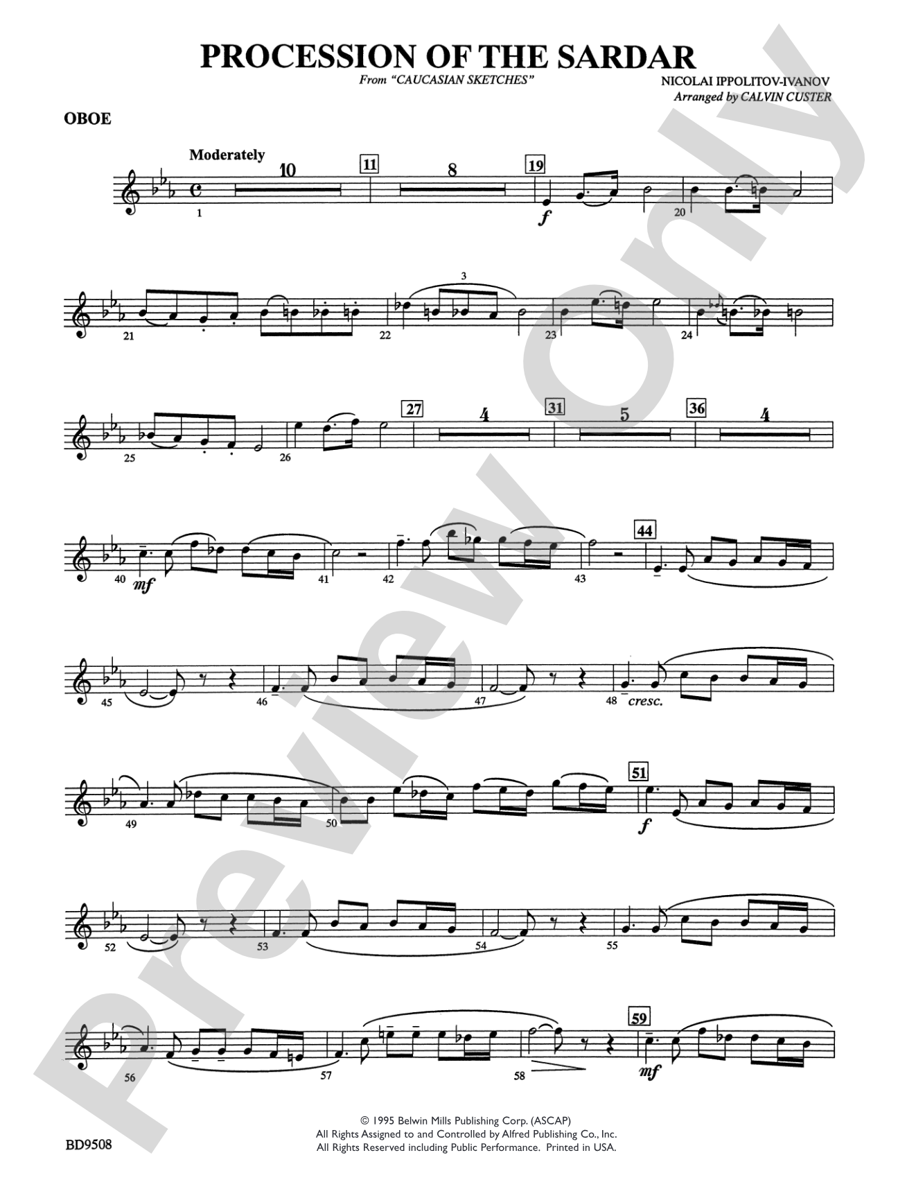 Procession of the Sardar (from Caucasian Sketches): Oboe