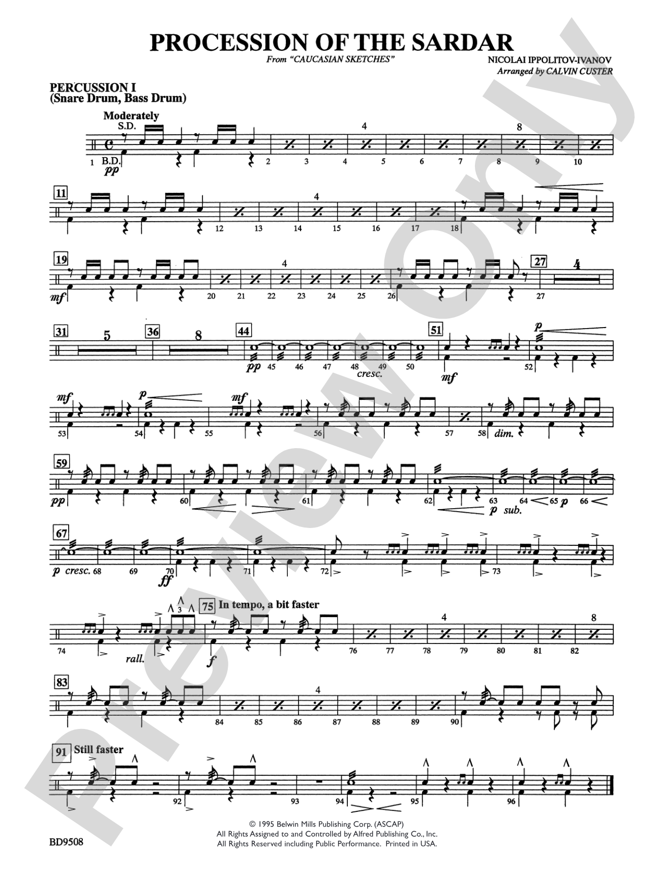 Procession of the Sardar (from Caucasian Sketches): 1st Percussion