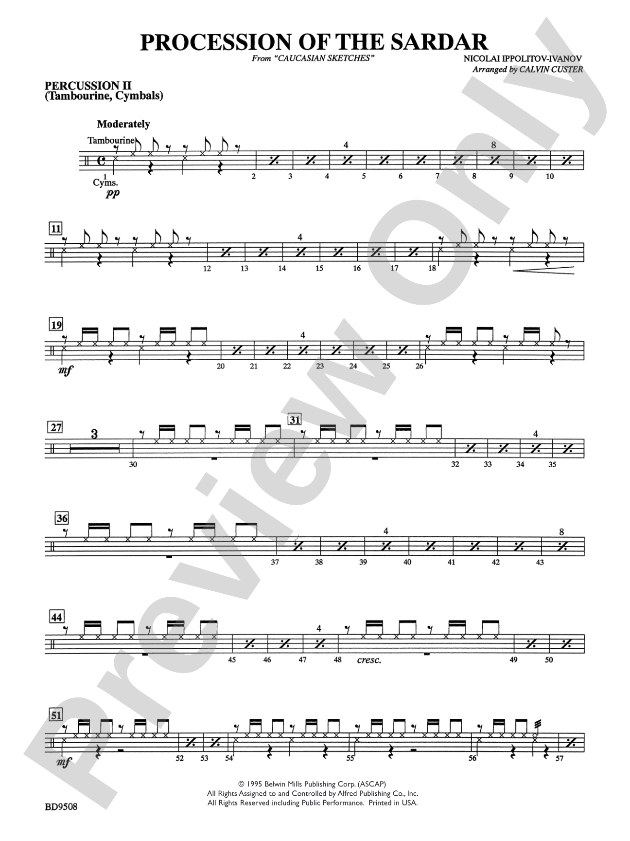 Procession of the Sardar (from Caucasian Sketches): 2nd Percussion