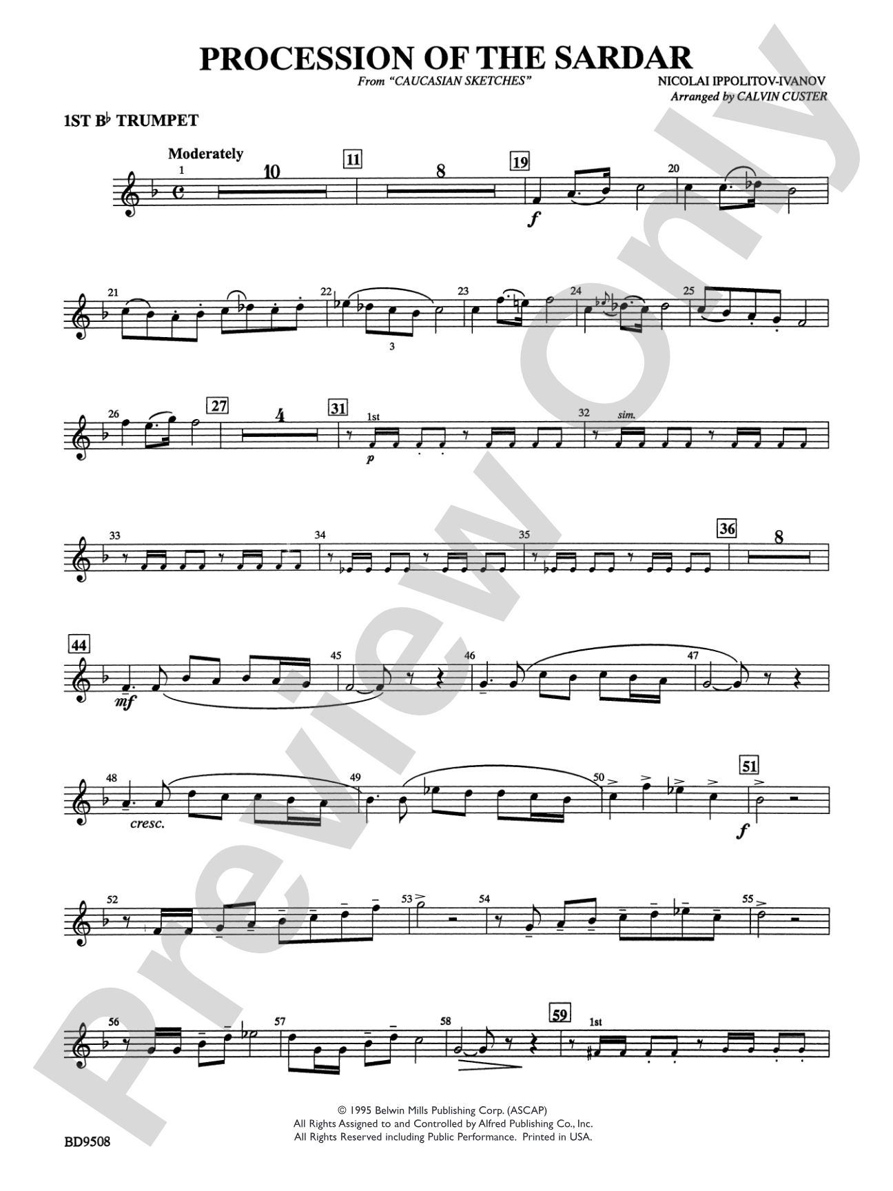 Procession of the Sardar (from Caucasian Sketches): 1st B-flat Trumpet
