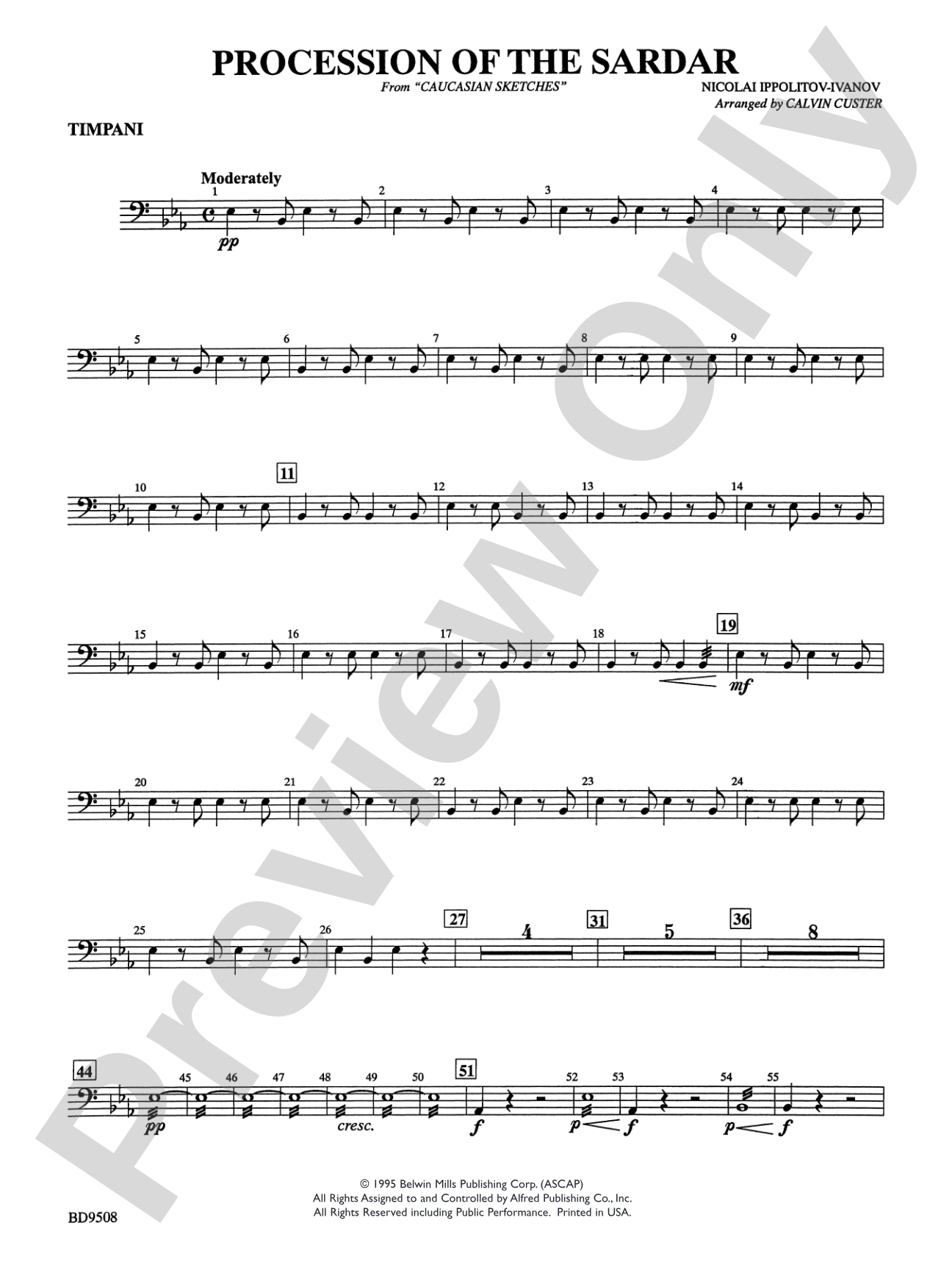 Procession of the Sardar (from Caucasian Sketches): Timpani