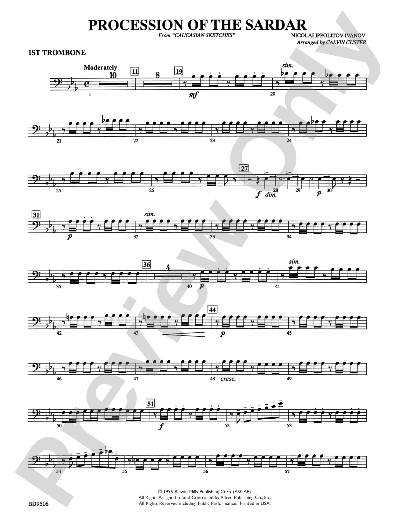 Procession of the Sardar (from Caucasian Sketches): 1st Trombone