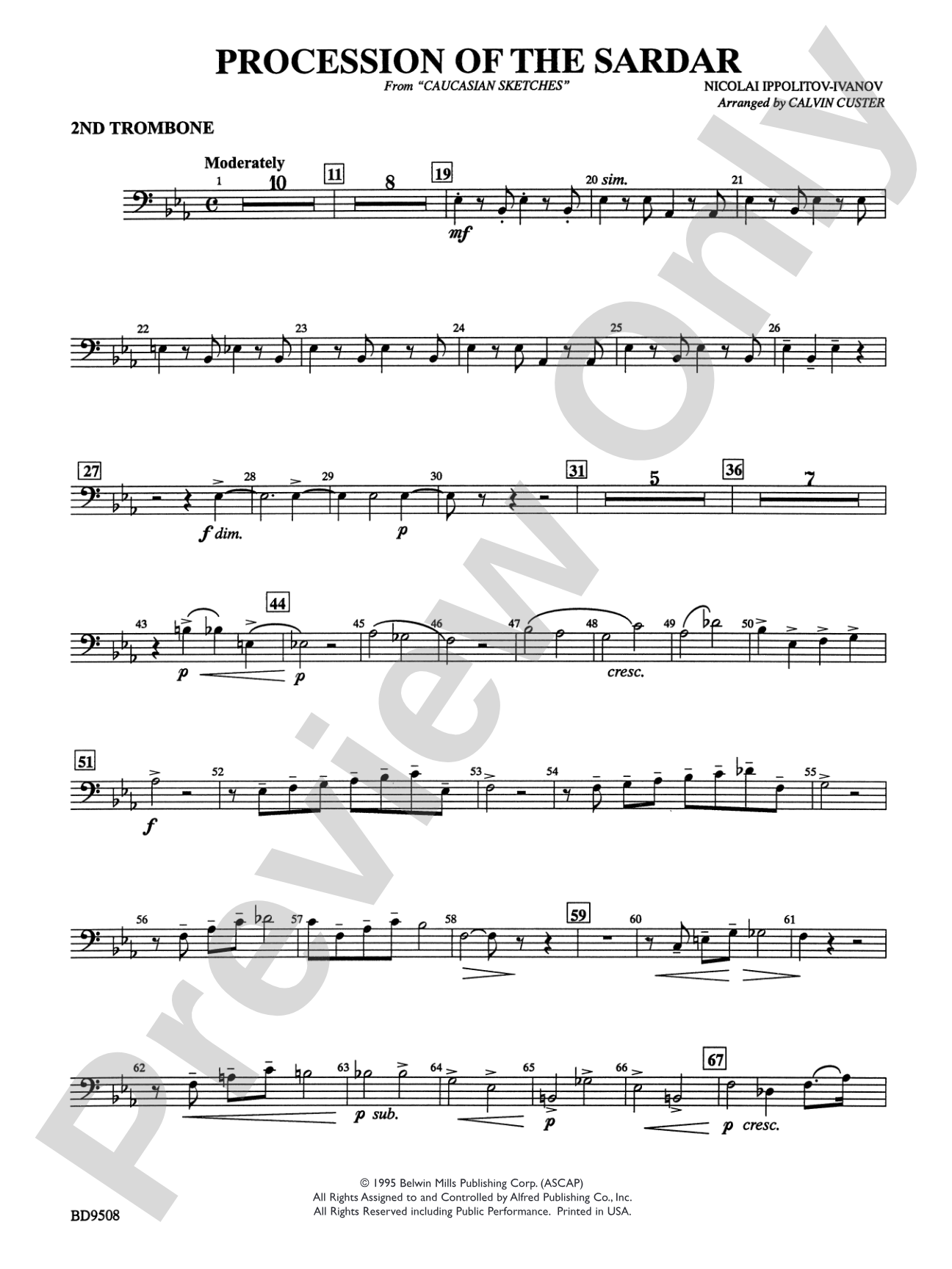 Procession of the Sardar (from Caucasian Sketches): 2nd Trombone