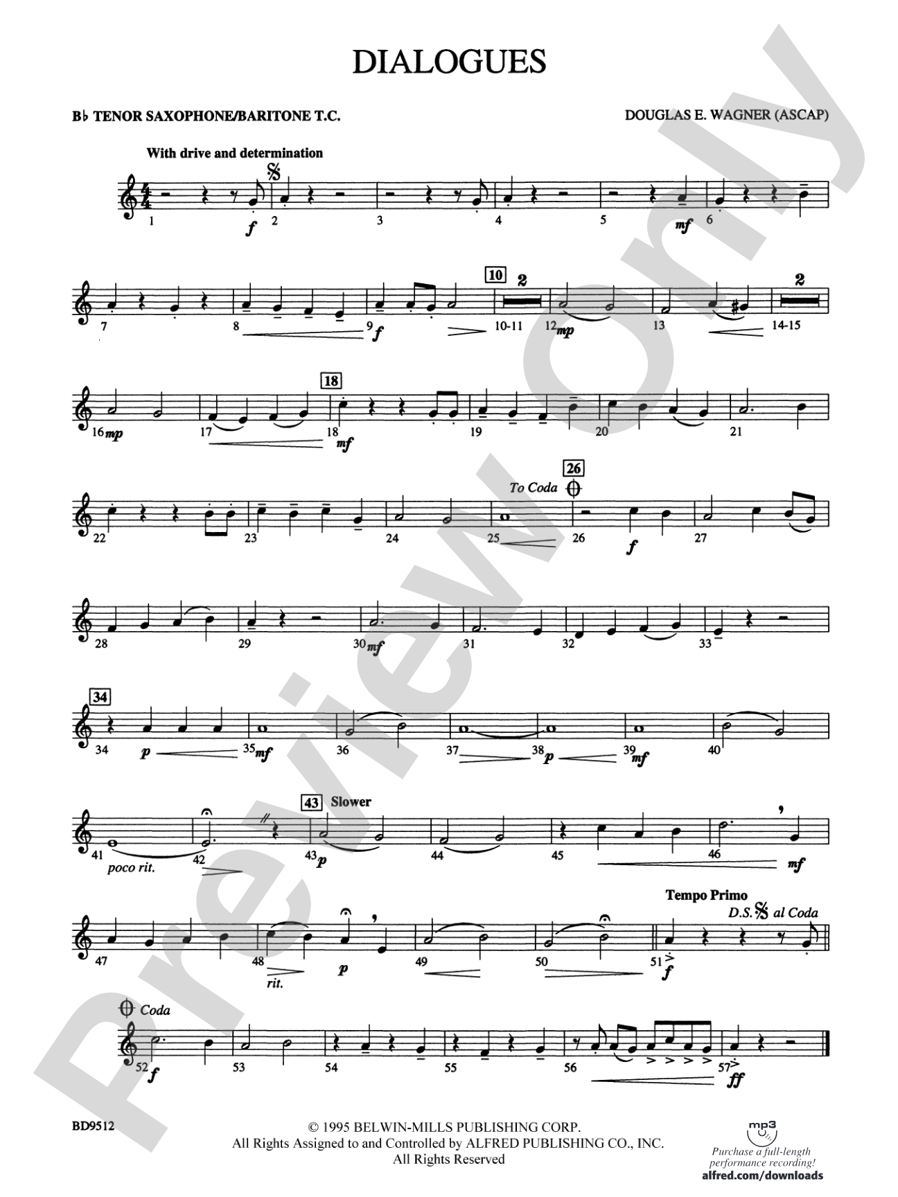Dialogues: B-flat Tenor Saxophone