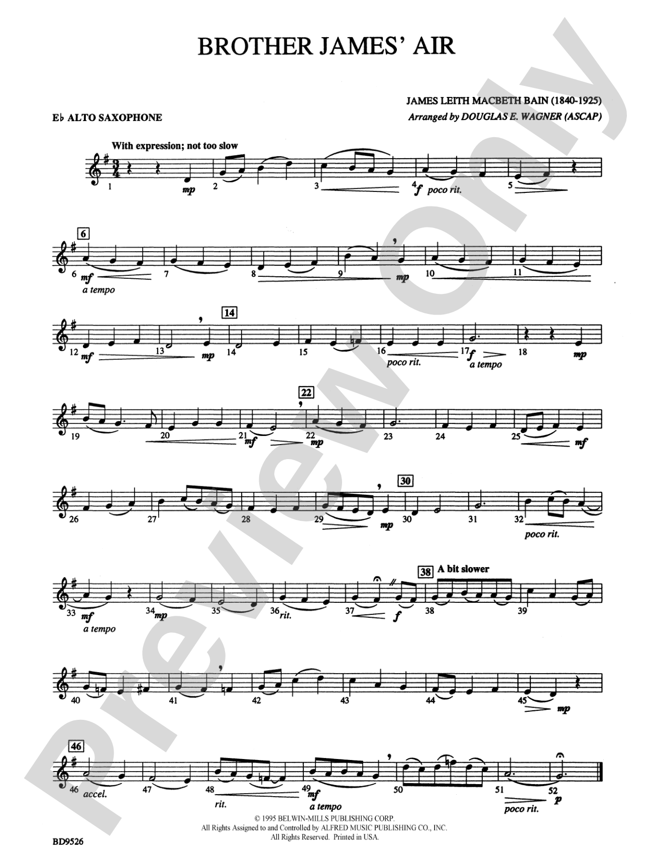Brother James' Air: E-flat Alto Saxophone
