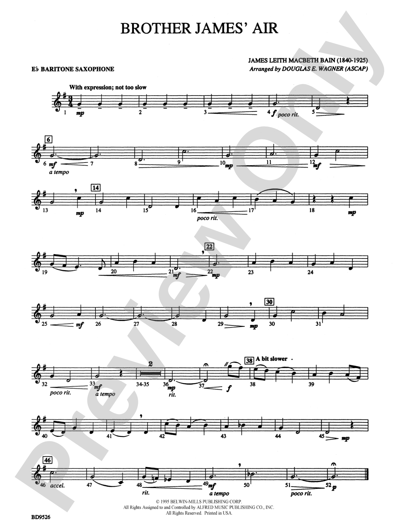 Brother James' Air: E-flat Baritone Saxophone