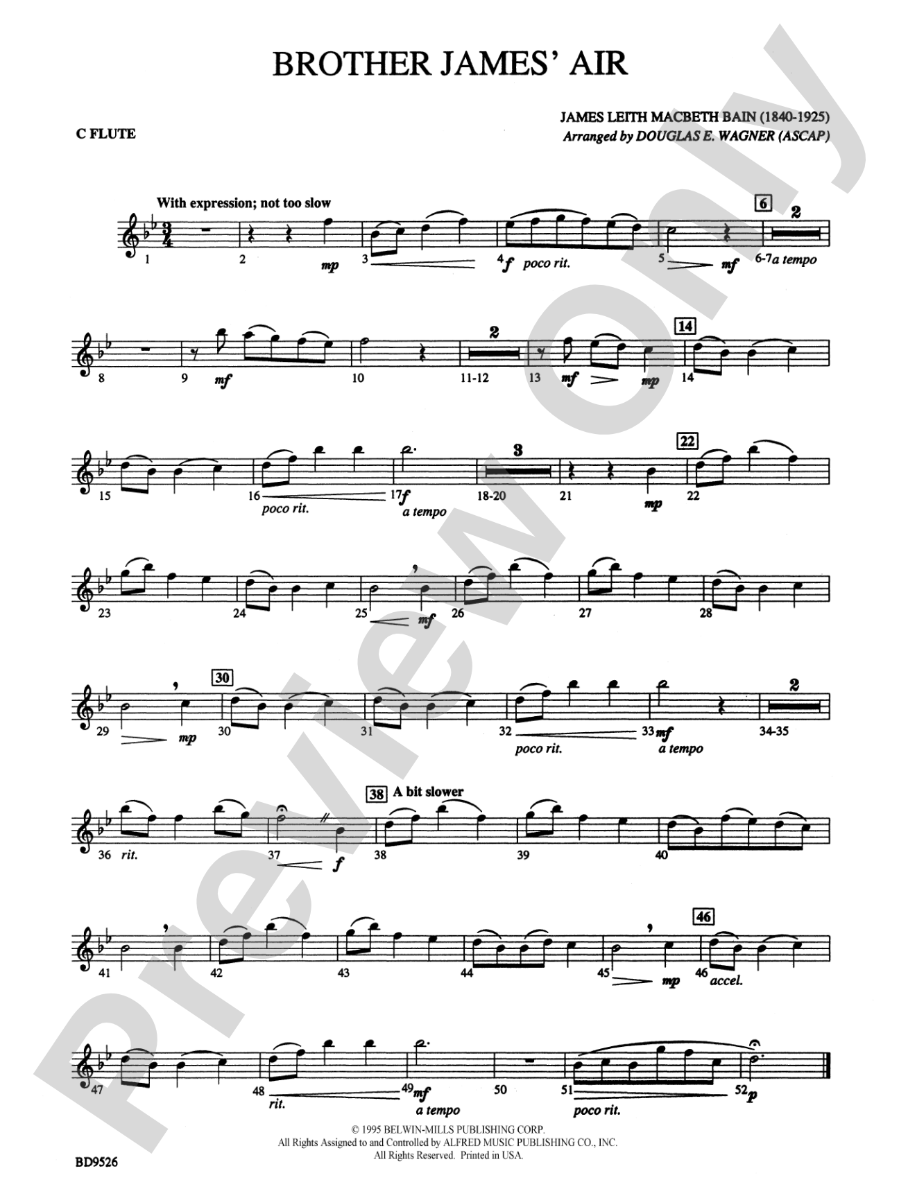 Brother James' Air: Flute
