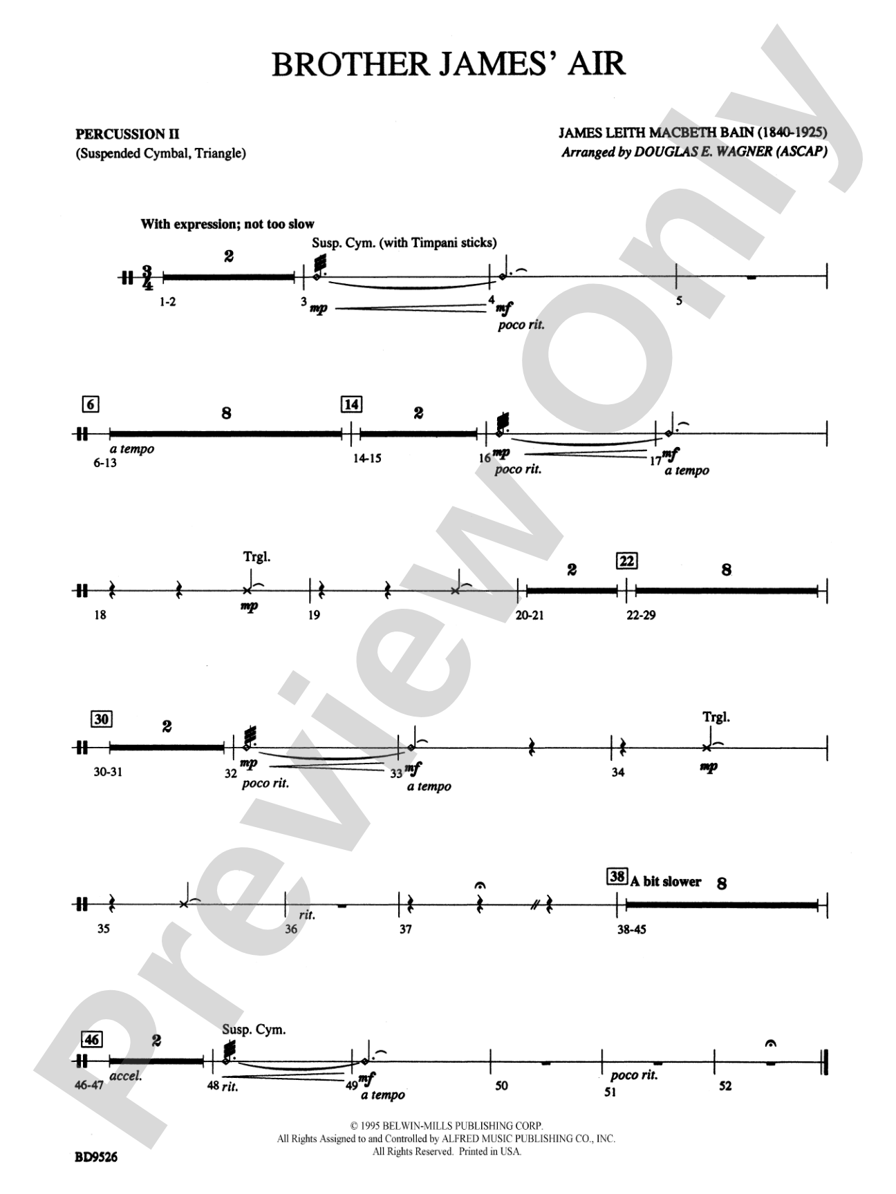 Brother James' Air: 2nd Percussion