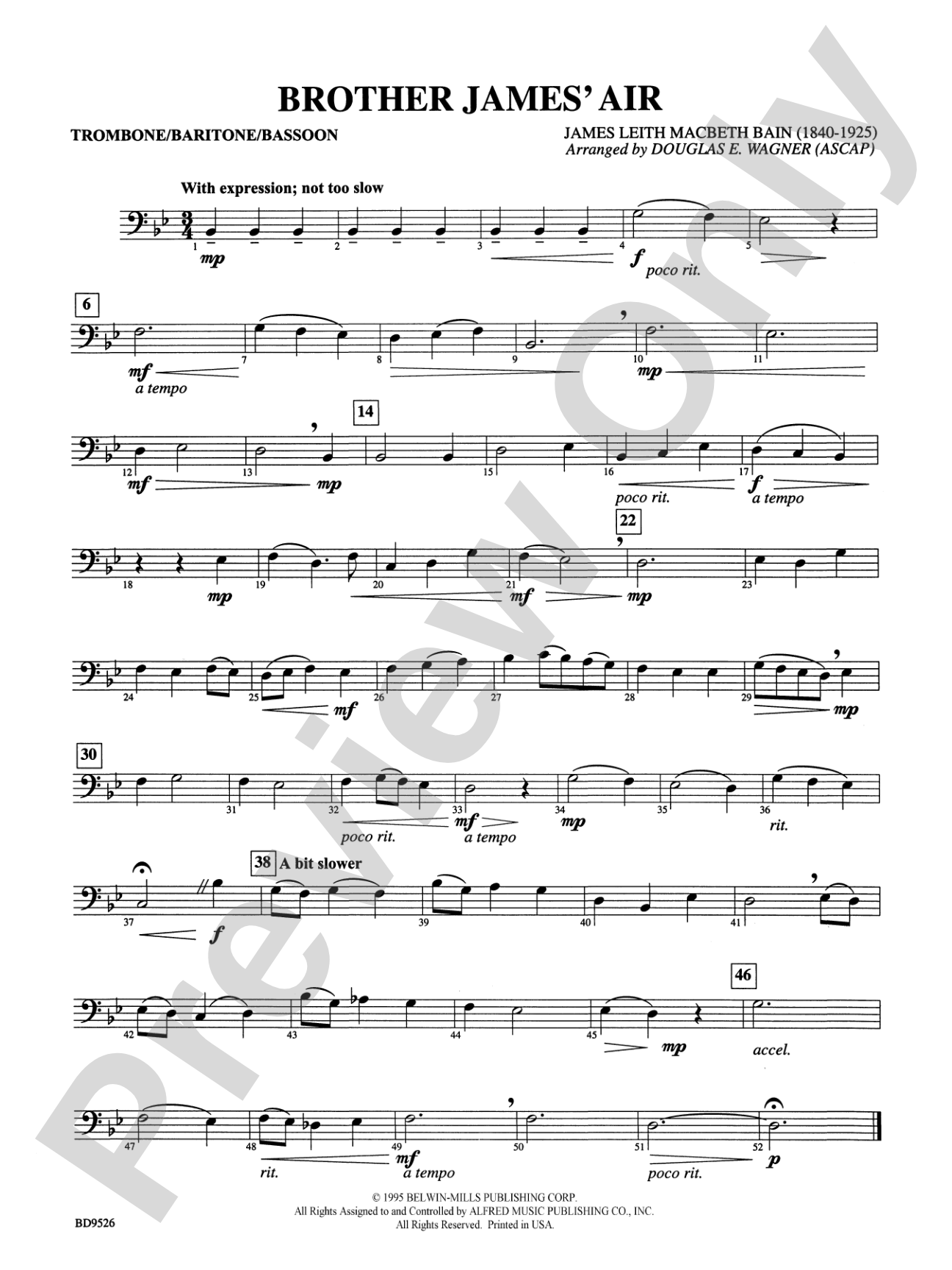 Brother James' Air: 1st Trombone