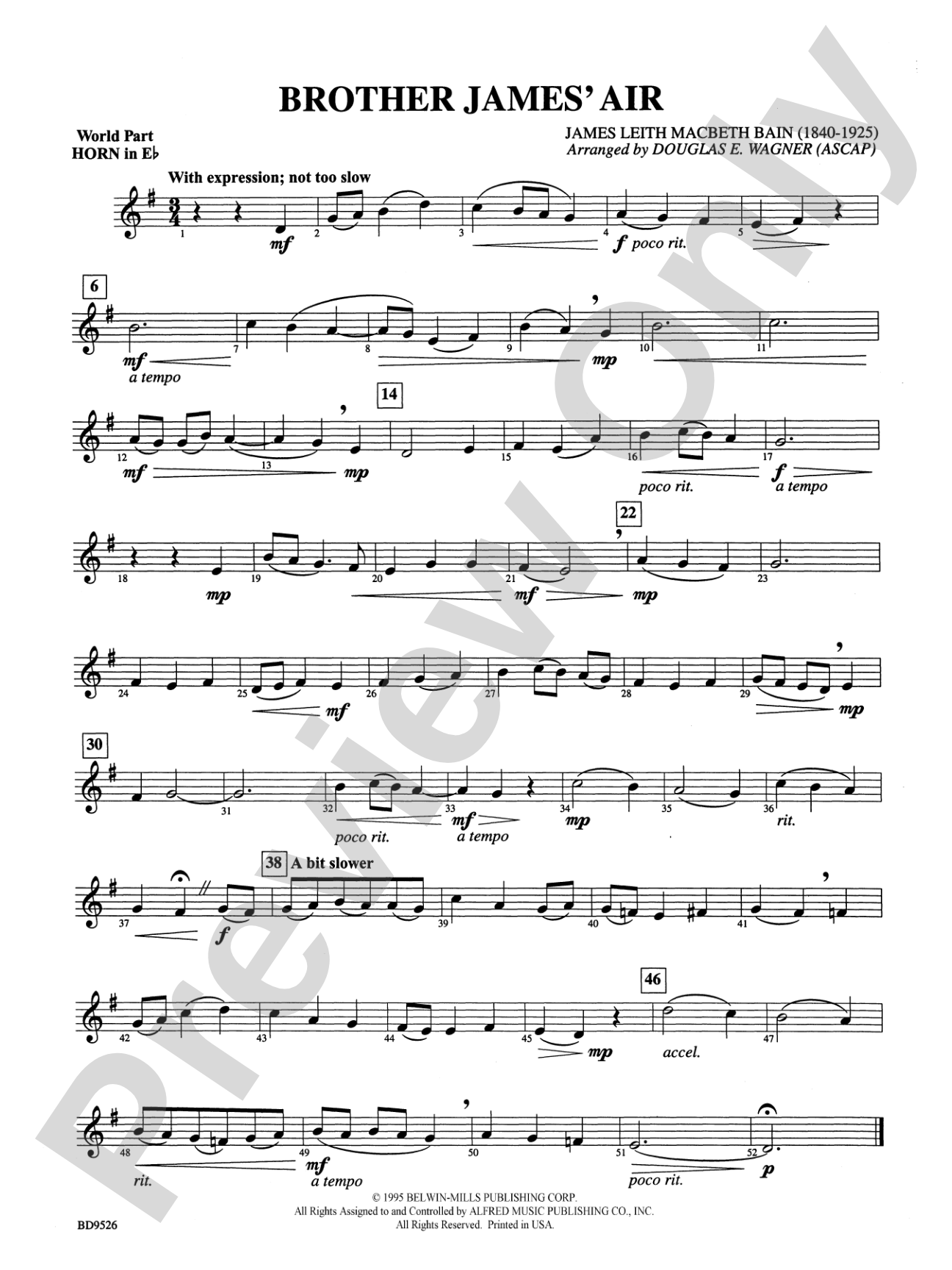 Brother James' Air: (wp) 1st Horn in E-flat