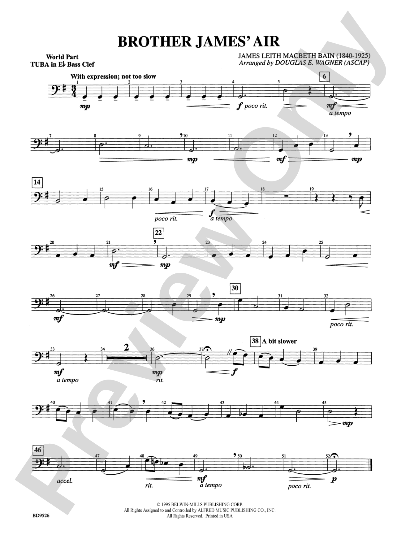 Brother James' Air: (wp) E-flat Tuba B.C.