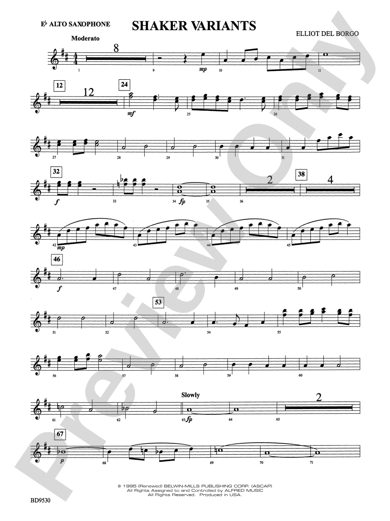 Shaker Variants: E-flat Alto Saxophone