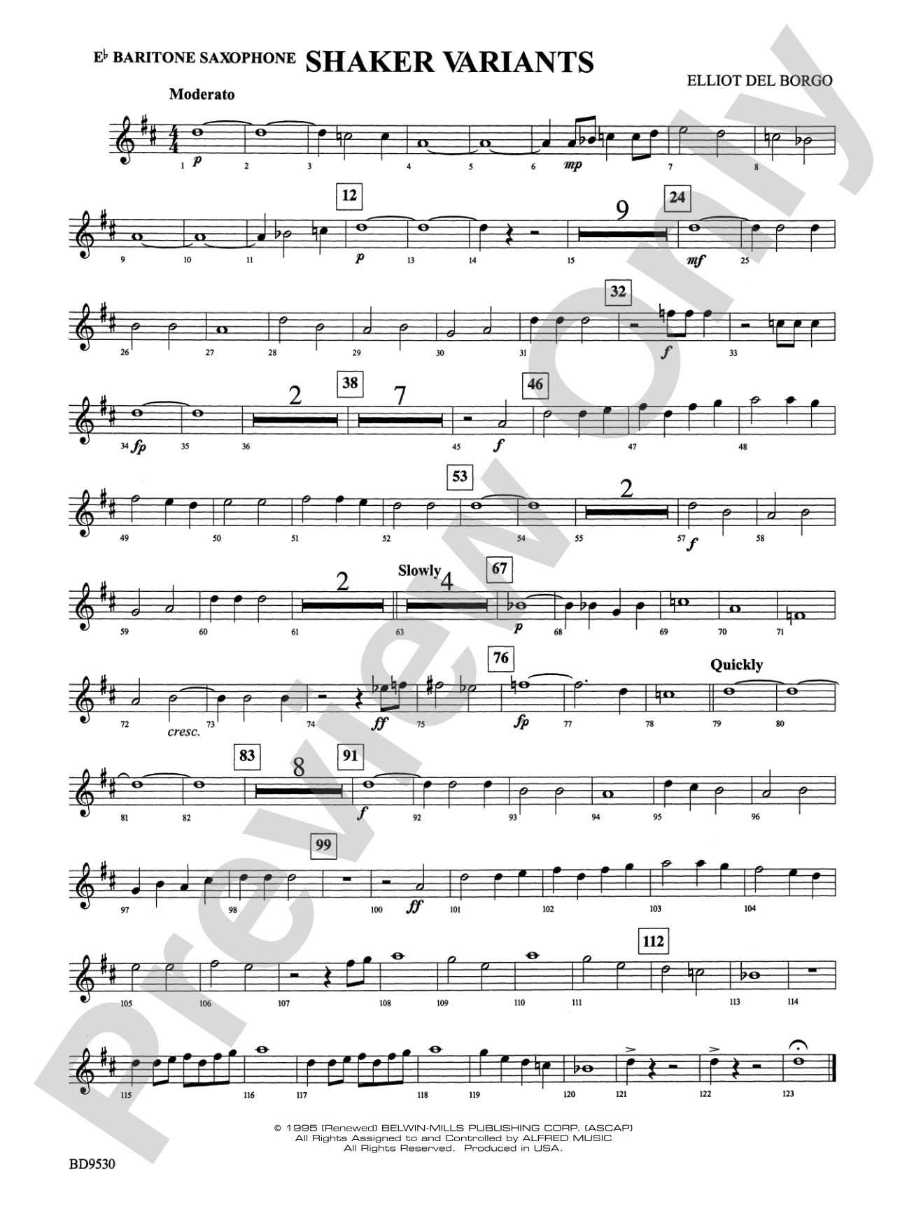 Shaker Variants: E-flat Baritone Saxophone