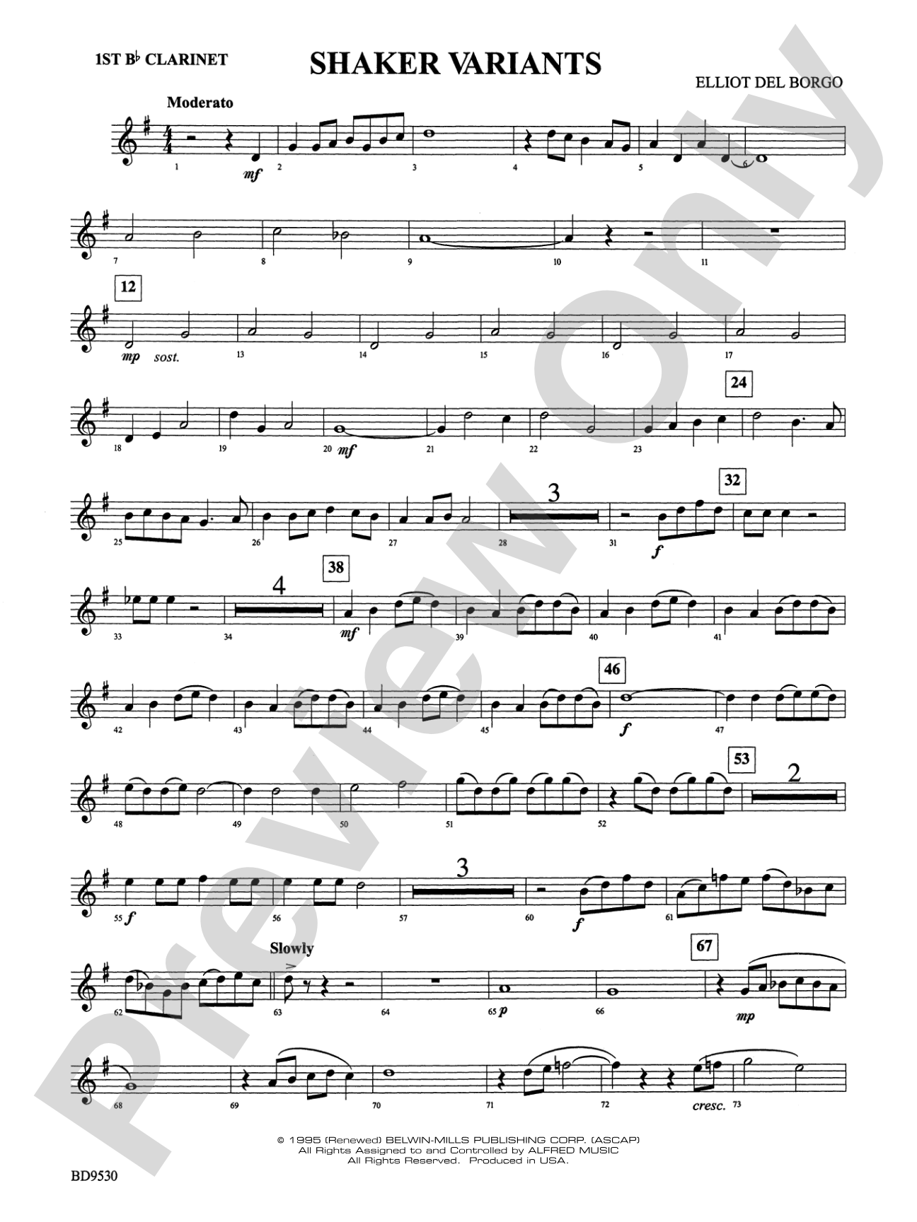 Shaker Variants: 1st B-flat Clarinet
