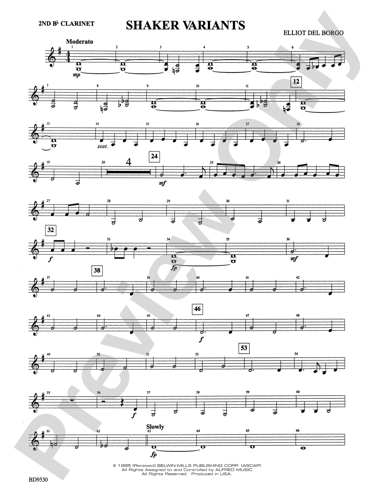 Shaker Variants: 2nd B-flat Clarinet
