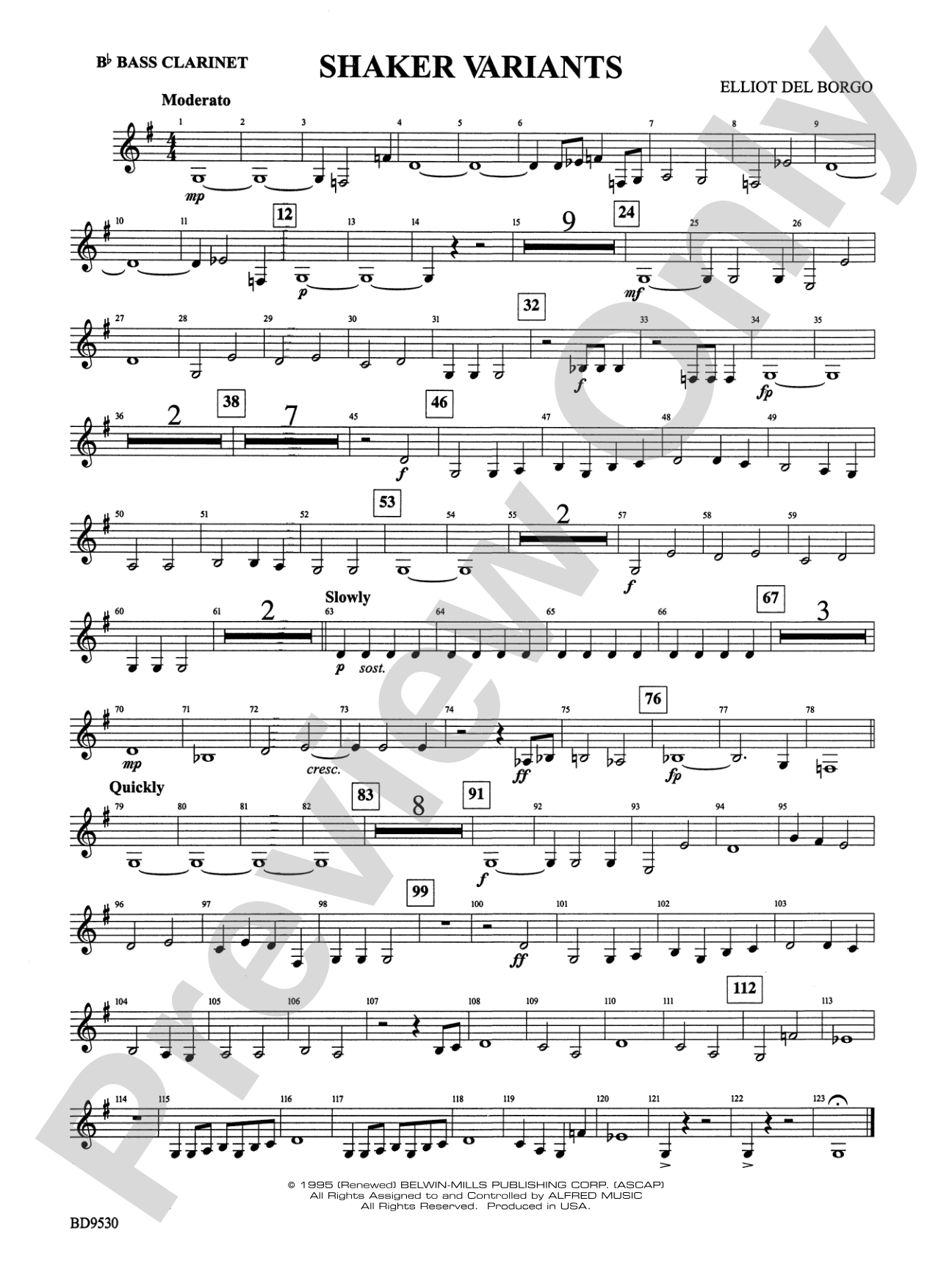 Shaker Variants: B-flat Bass Clarinet