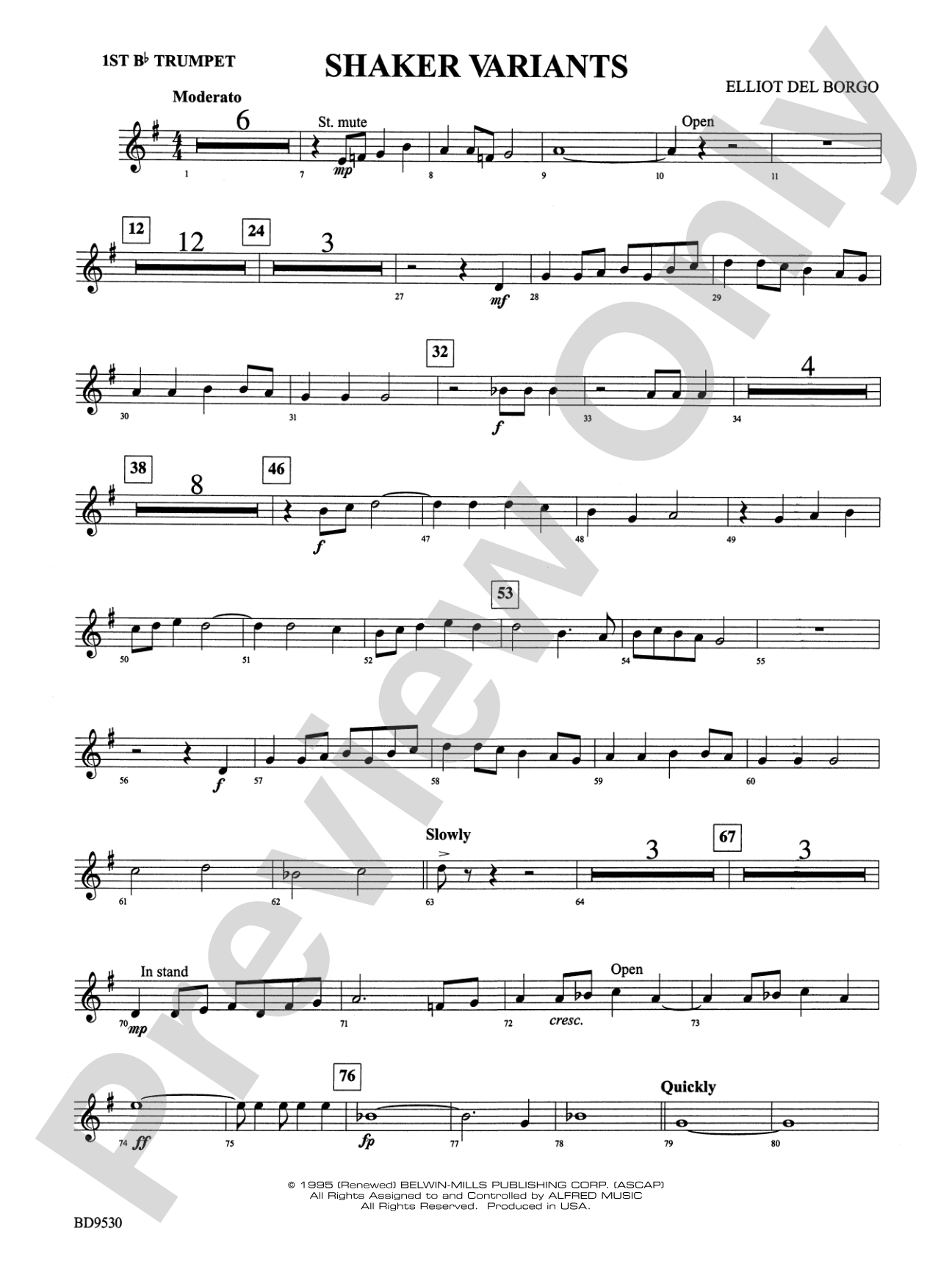Shaker Variants: 1st B-flat Trumpet