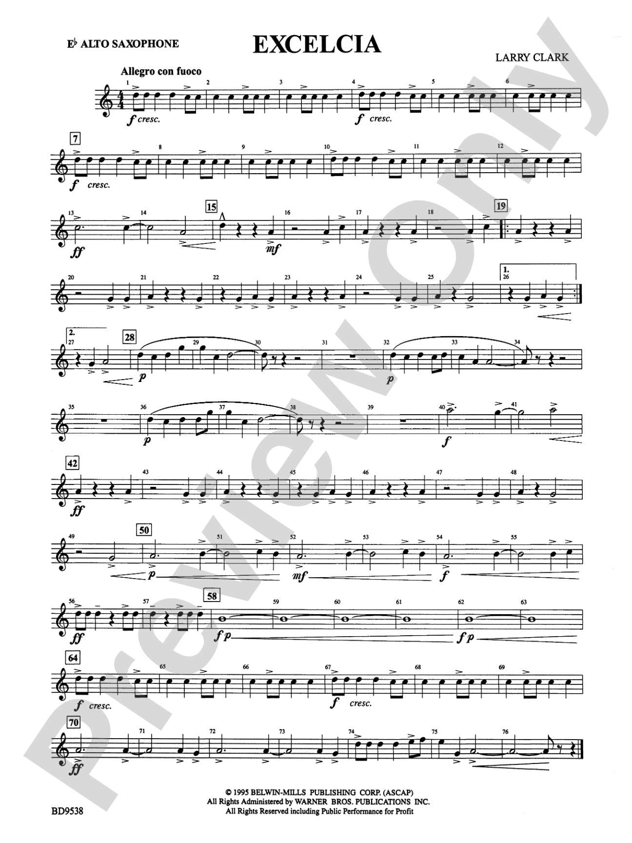 Excelcia: E-flat Alto Saxophone