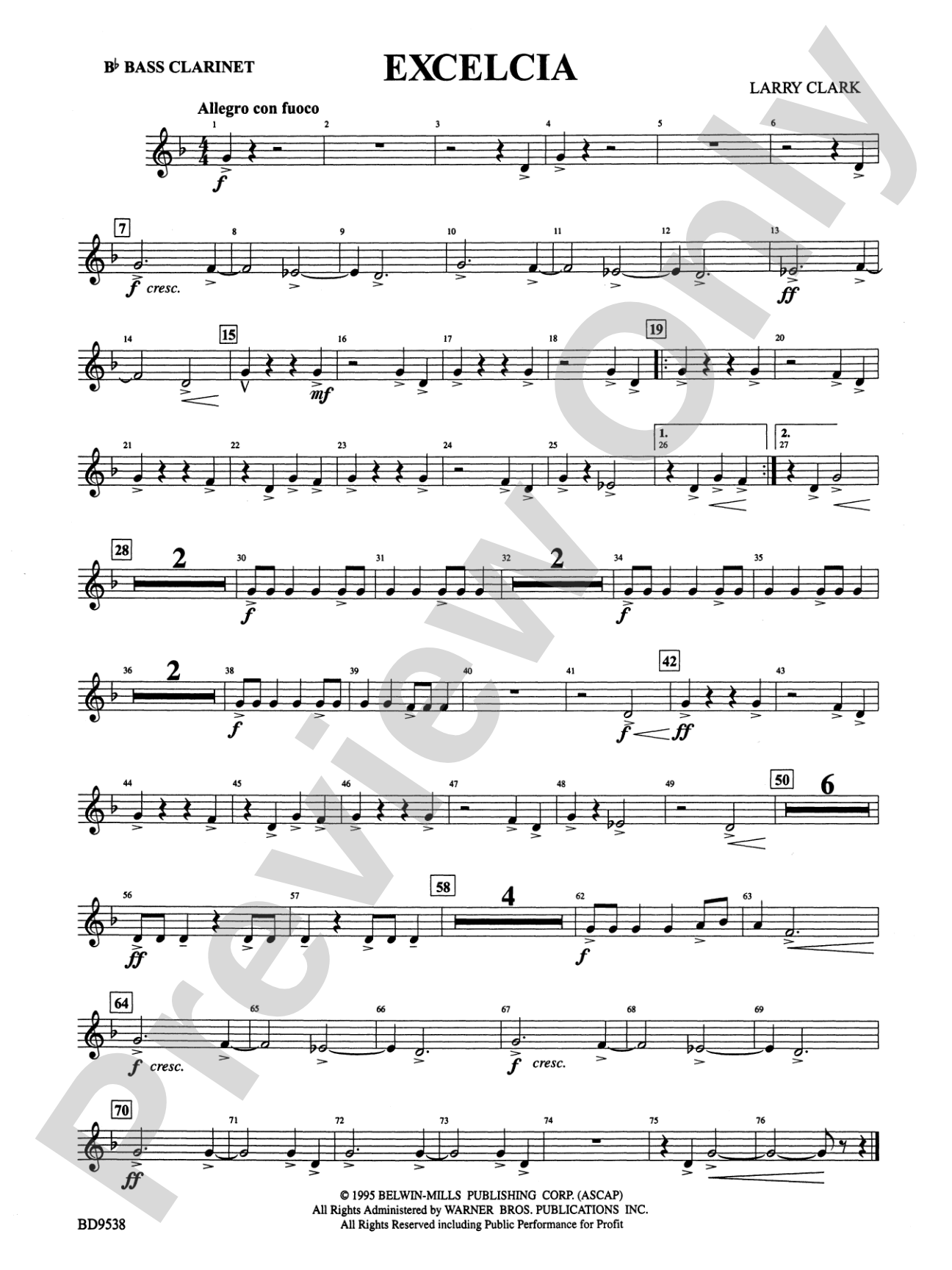 Excelcia: B-flat Bass Clarinet